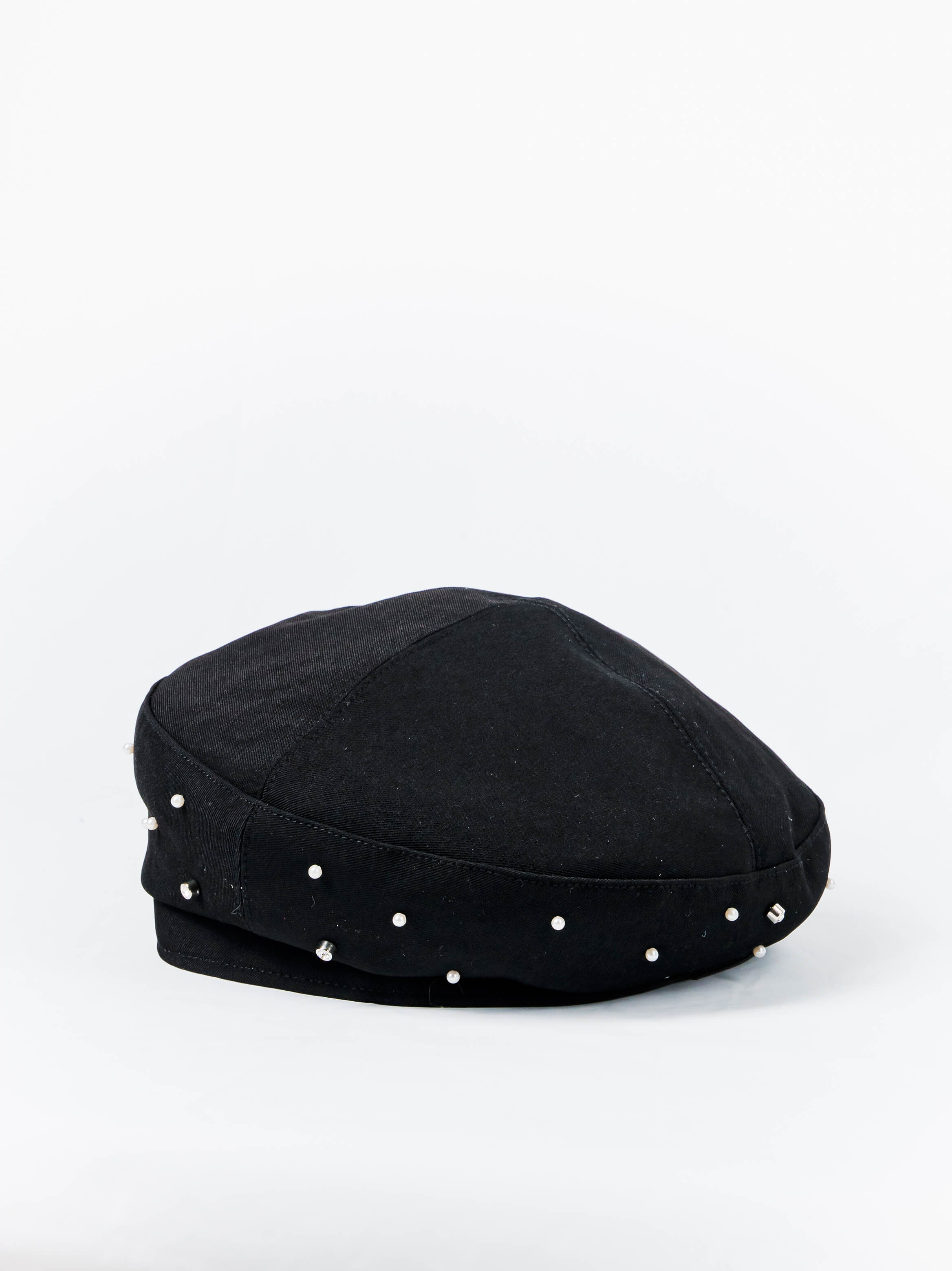 Pearl Studded Beret Cap