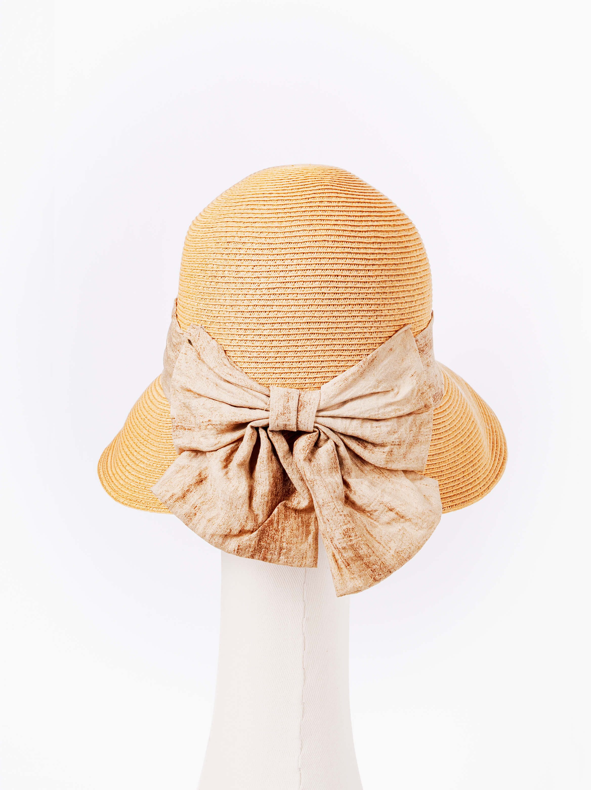 Velvet-Bow Band Sun Hat