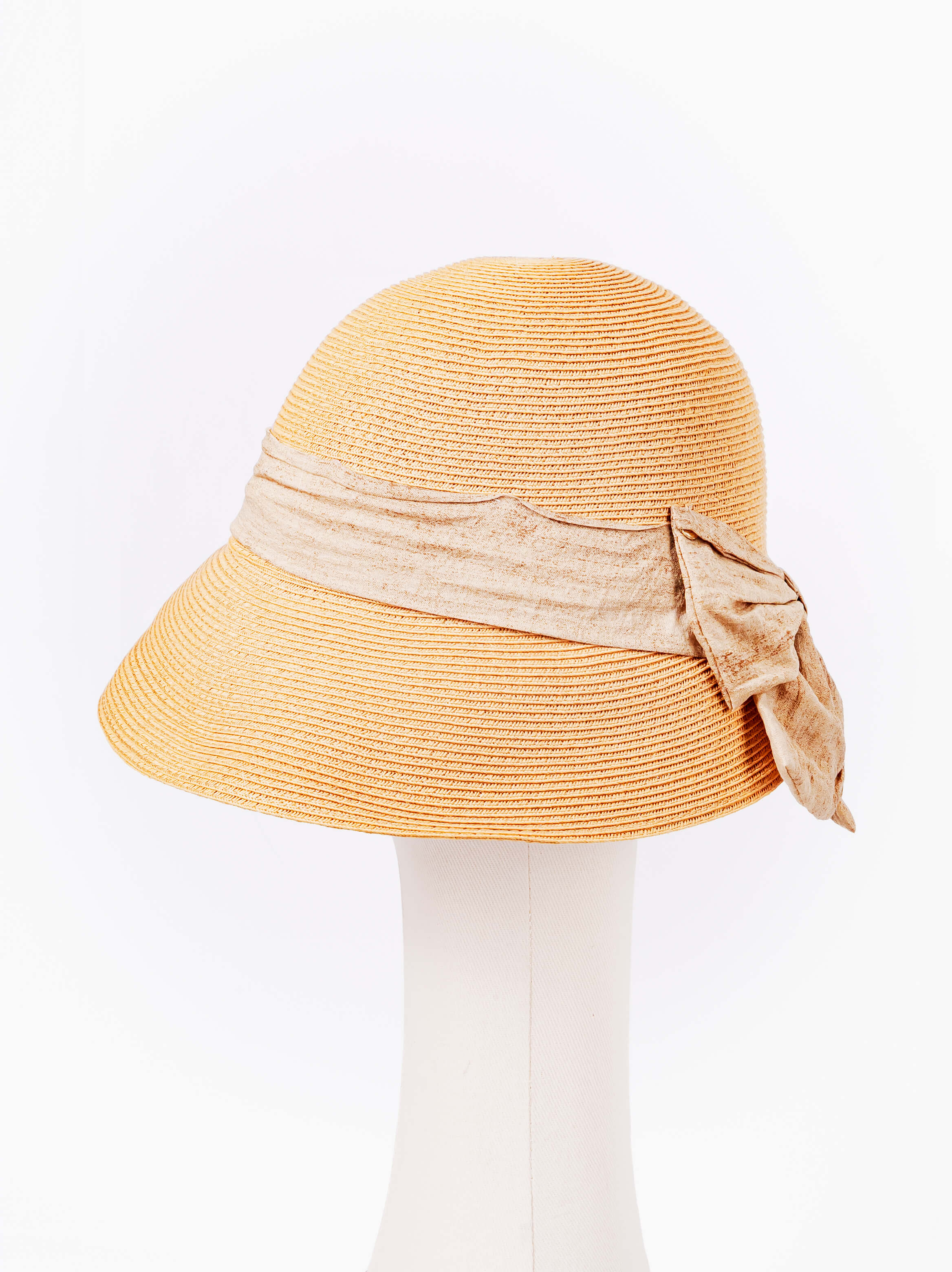 Velvet-Bow Band Sun Hat