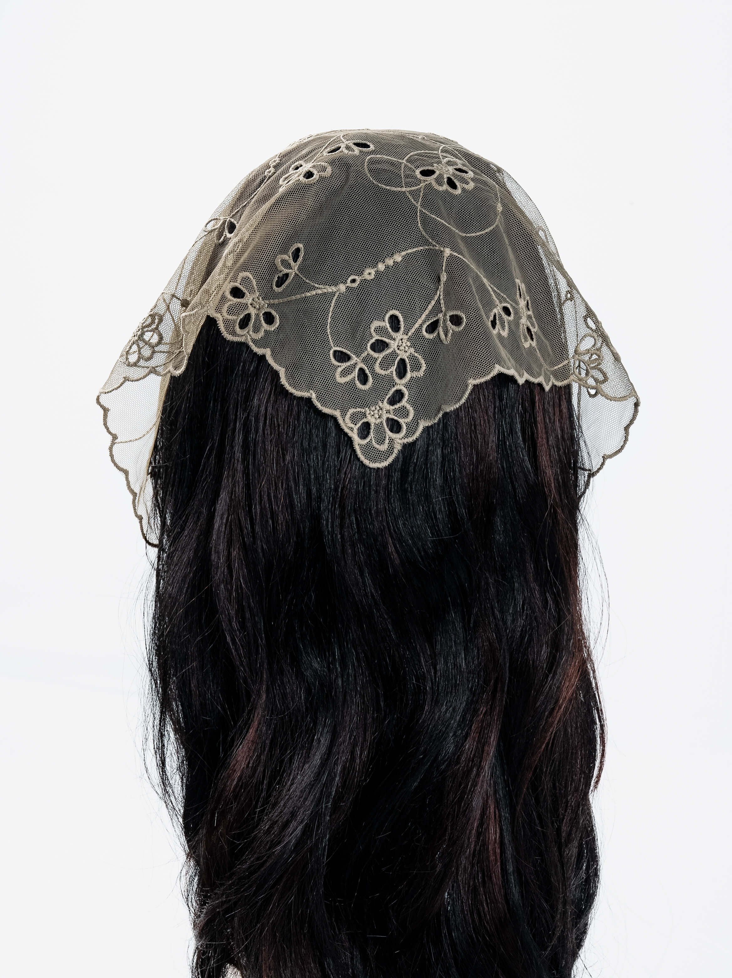 Geometric Bloom Triangle Veil Scarf
