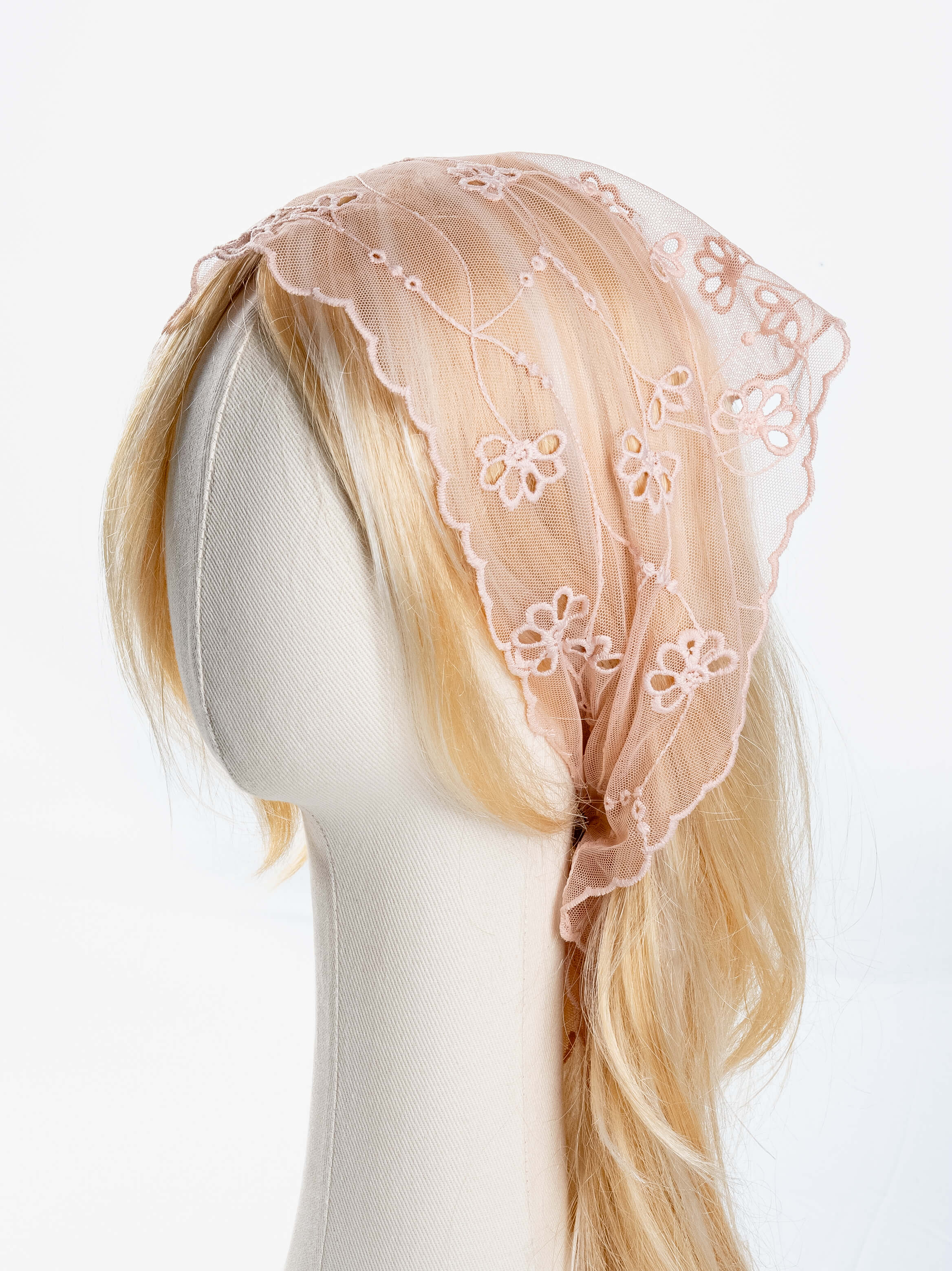 Geometric Bloom Triangle Veil Scarf