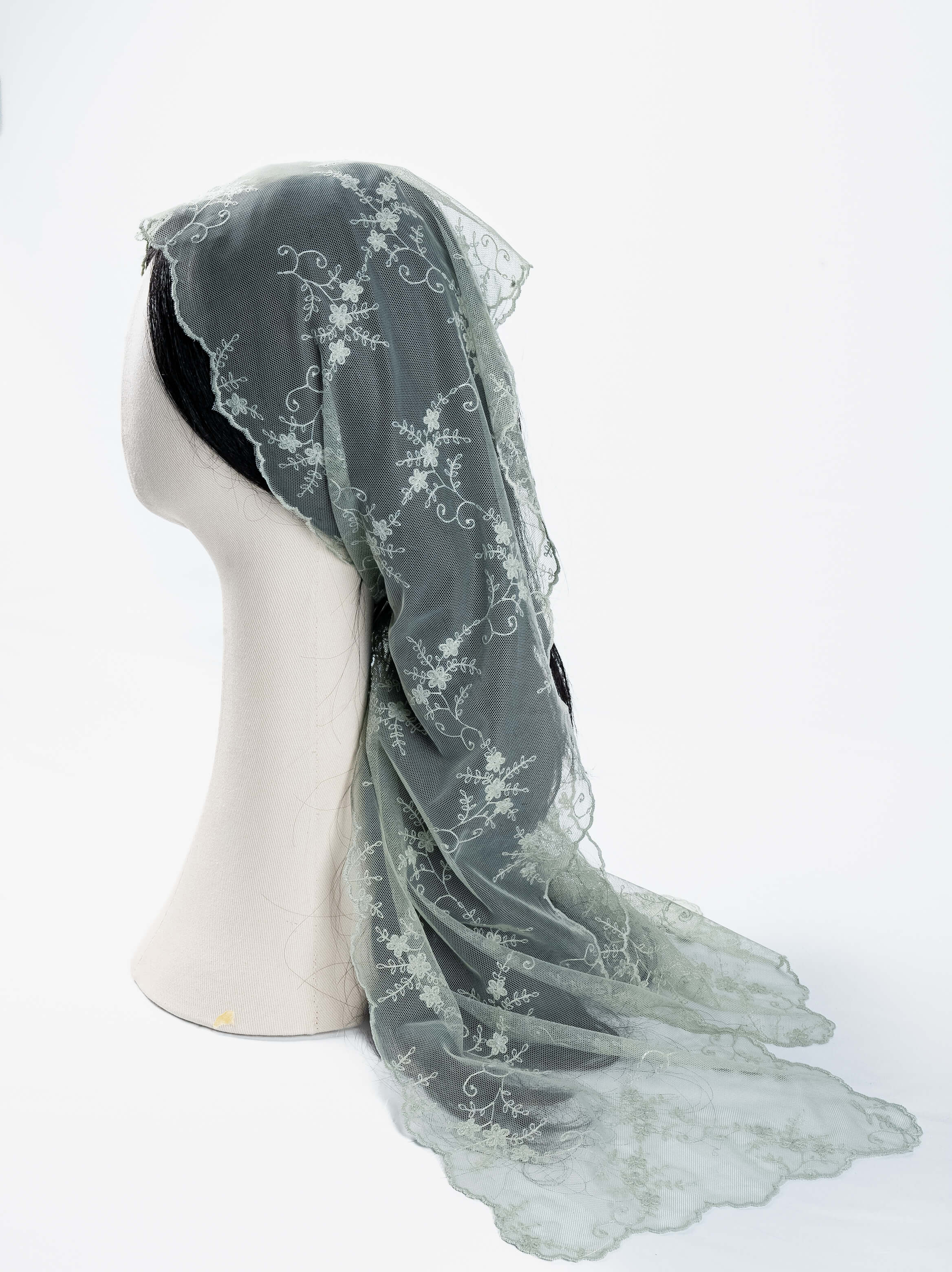 Wild Rose Border Lace Scarf Panel