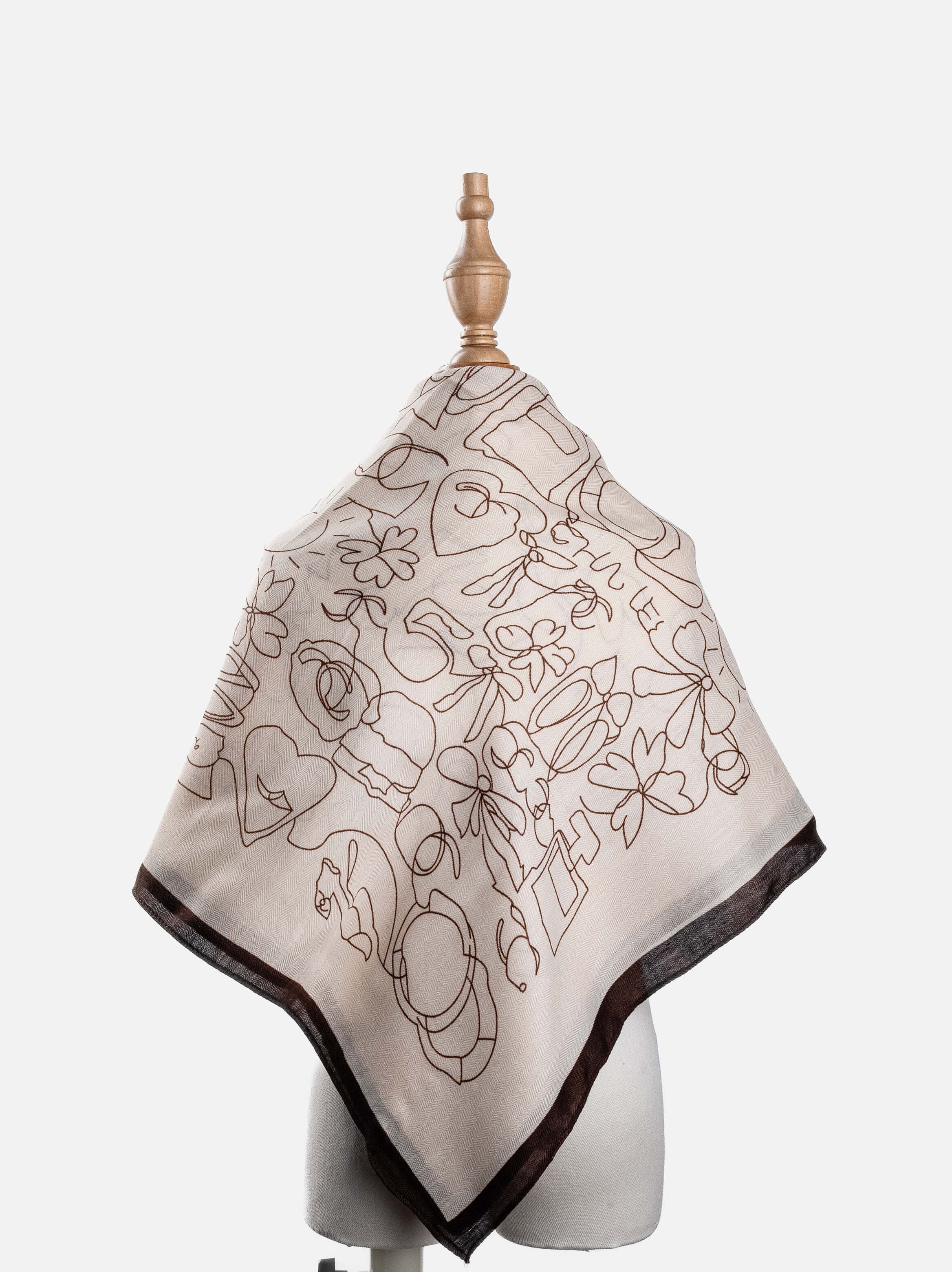 Sketch Bloom Border Scarf