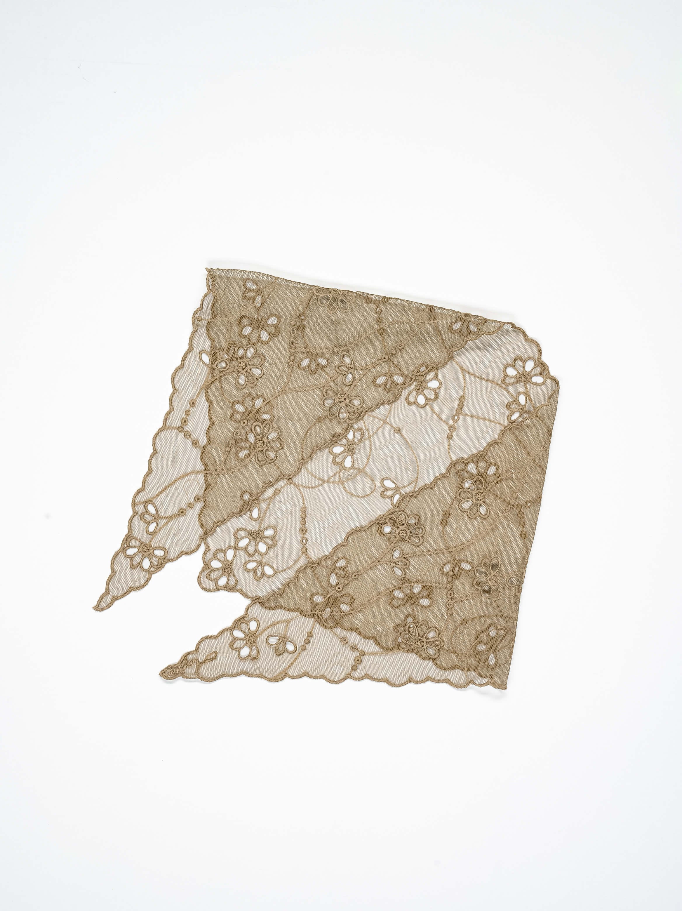 Geometric Bloom Triangle Veil Scarf