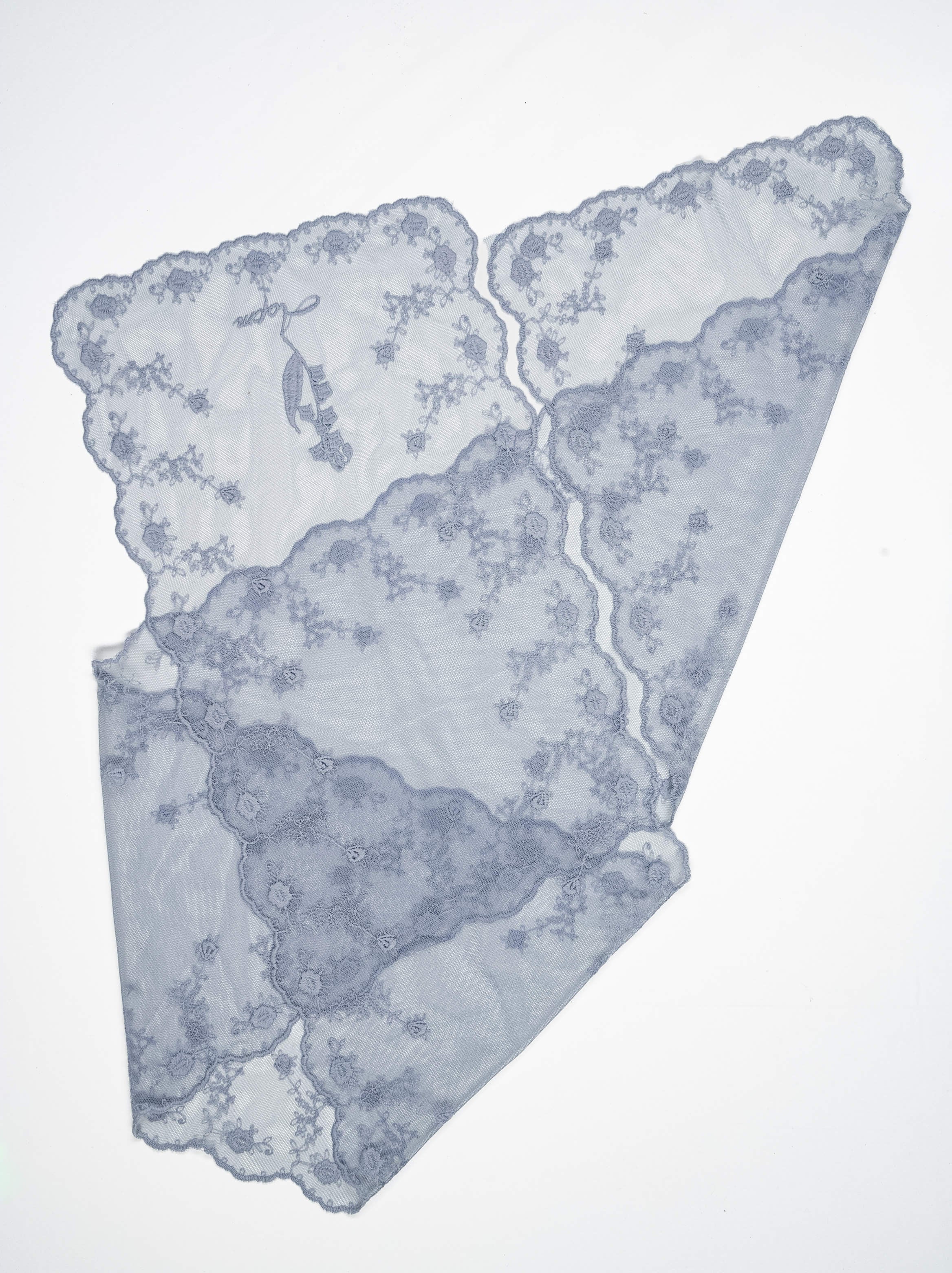 Wild Rose Border Lace Scarf Panel