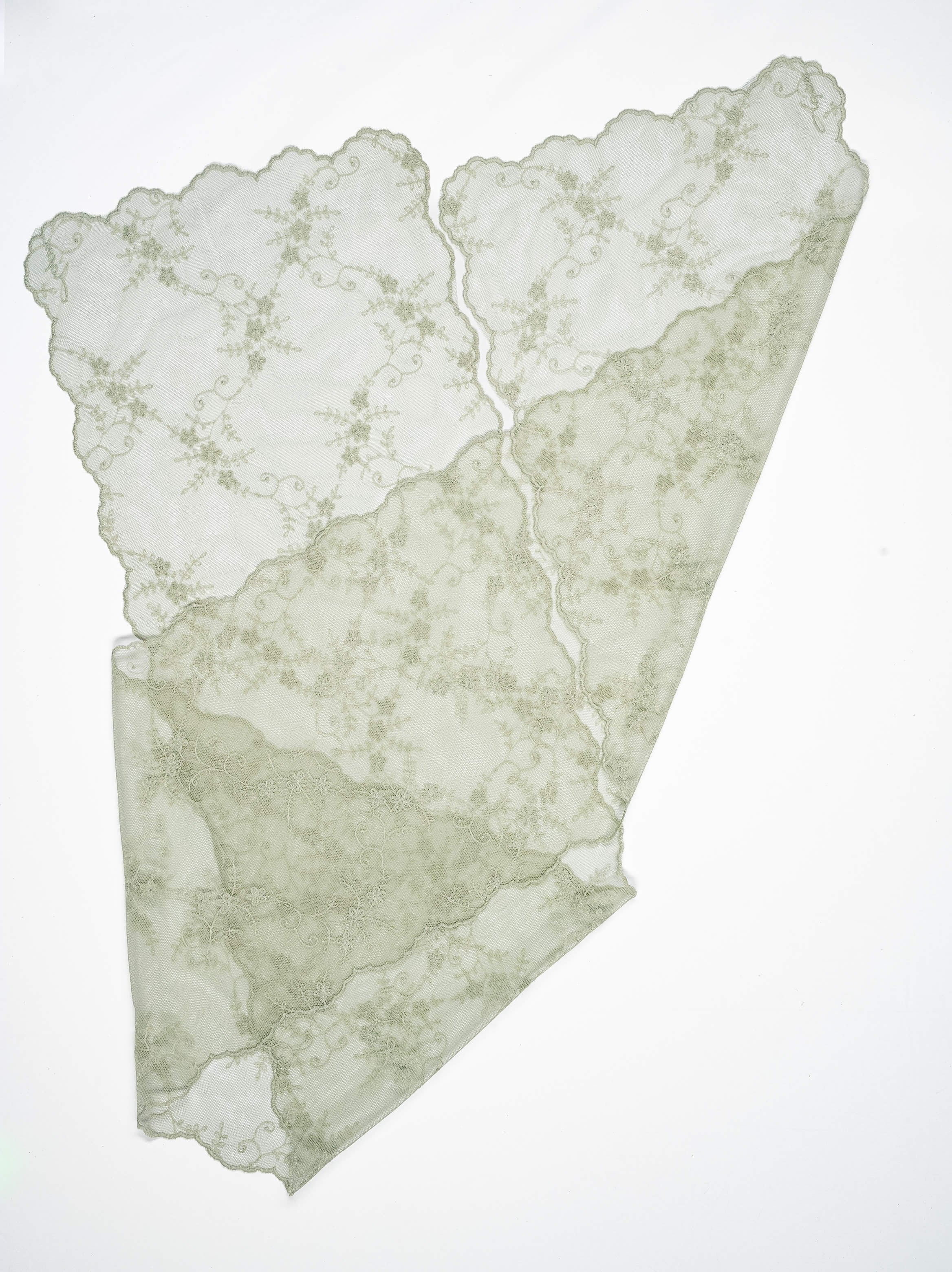 Wild Rose Border Lace Scarf Panel