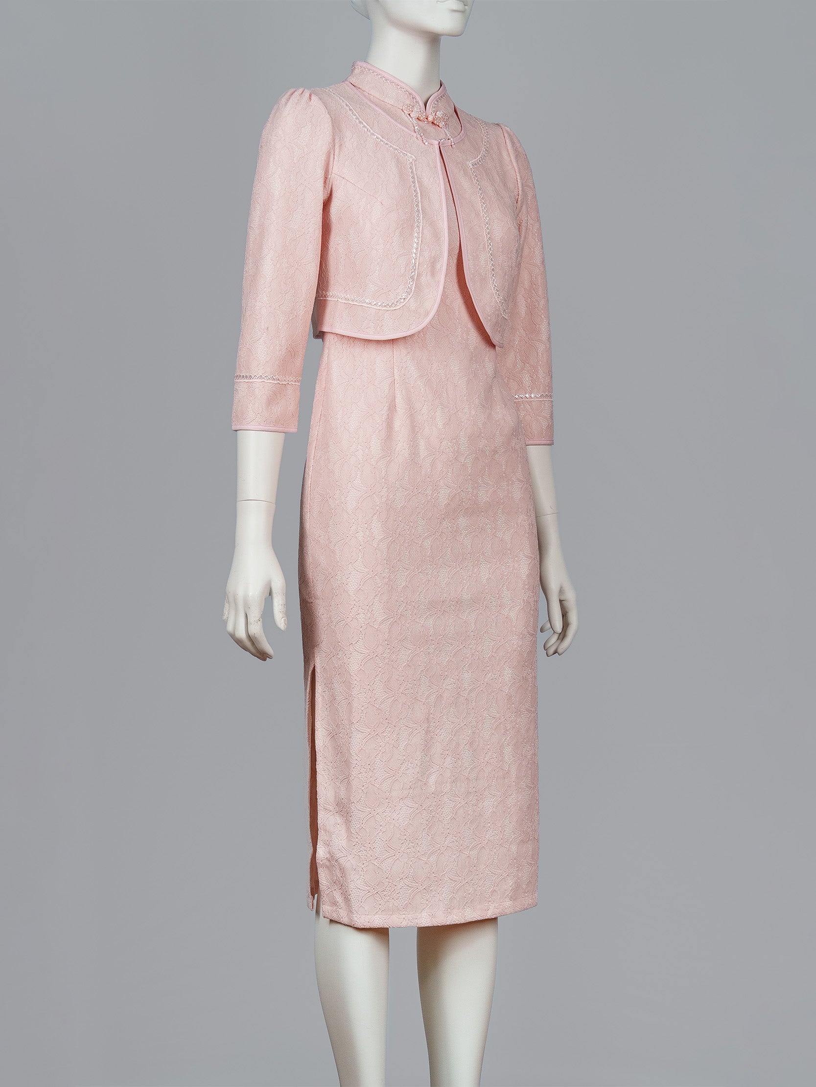 Women's Lace Cheongsam Set with Bolero Jacket