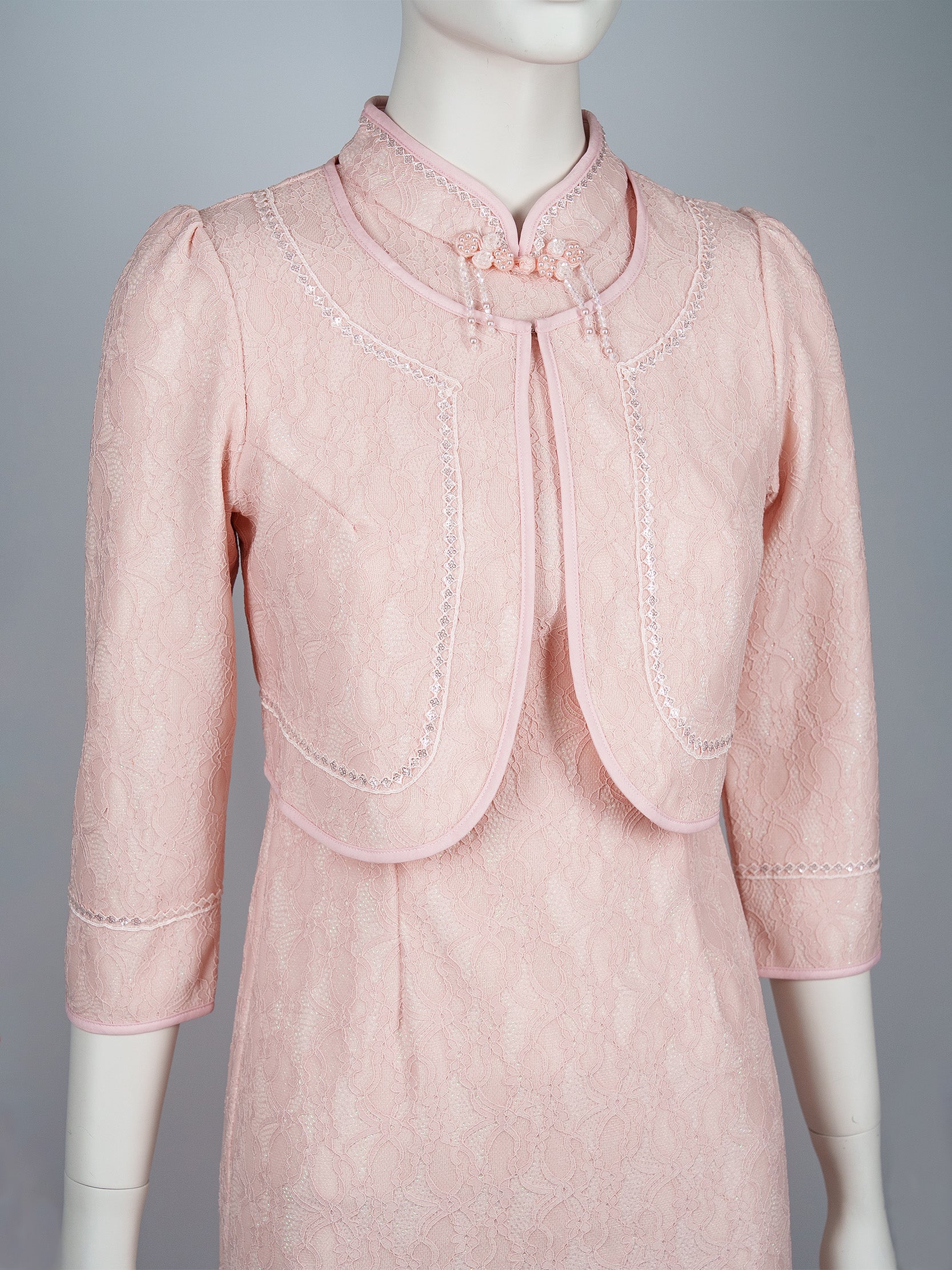 Women's Lace Cheongsam Set with Bolero Jacket