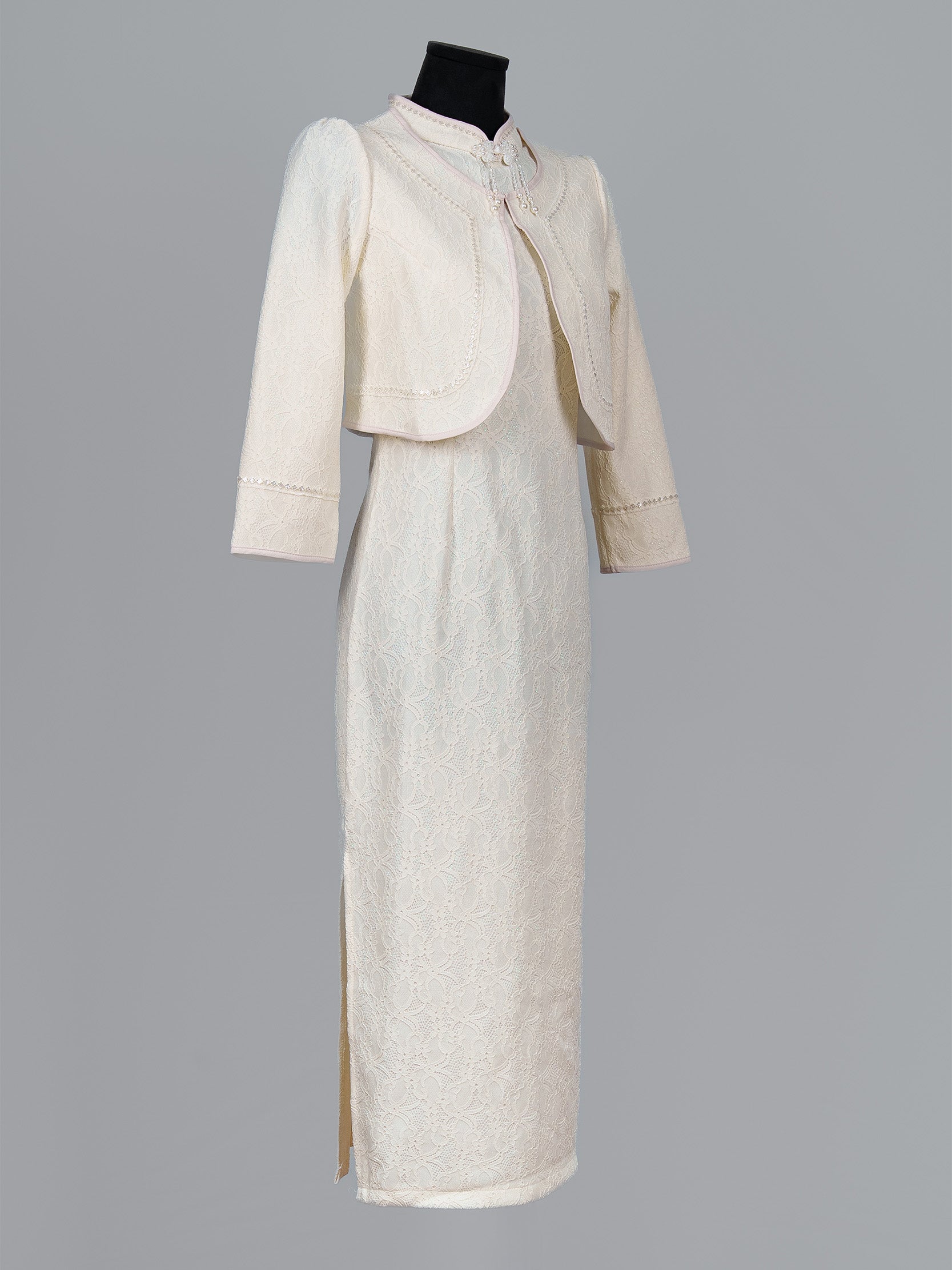 Women's Lace Cheongsam Set with Bolero Jacket