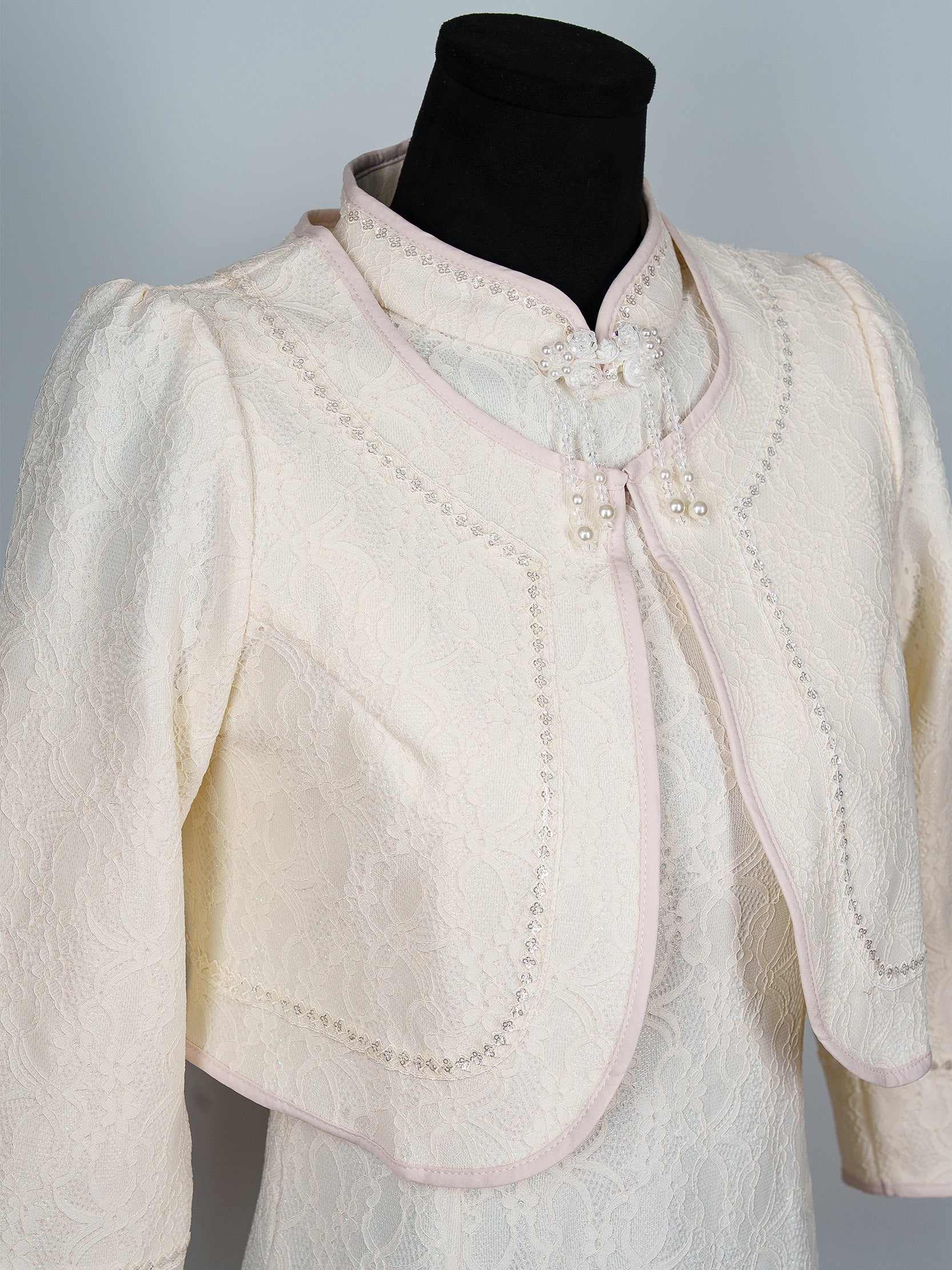 Women's Lace Cheongsam Set with Bolero Jacket