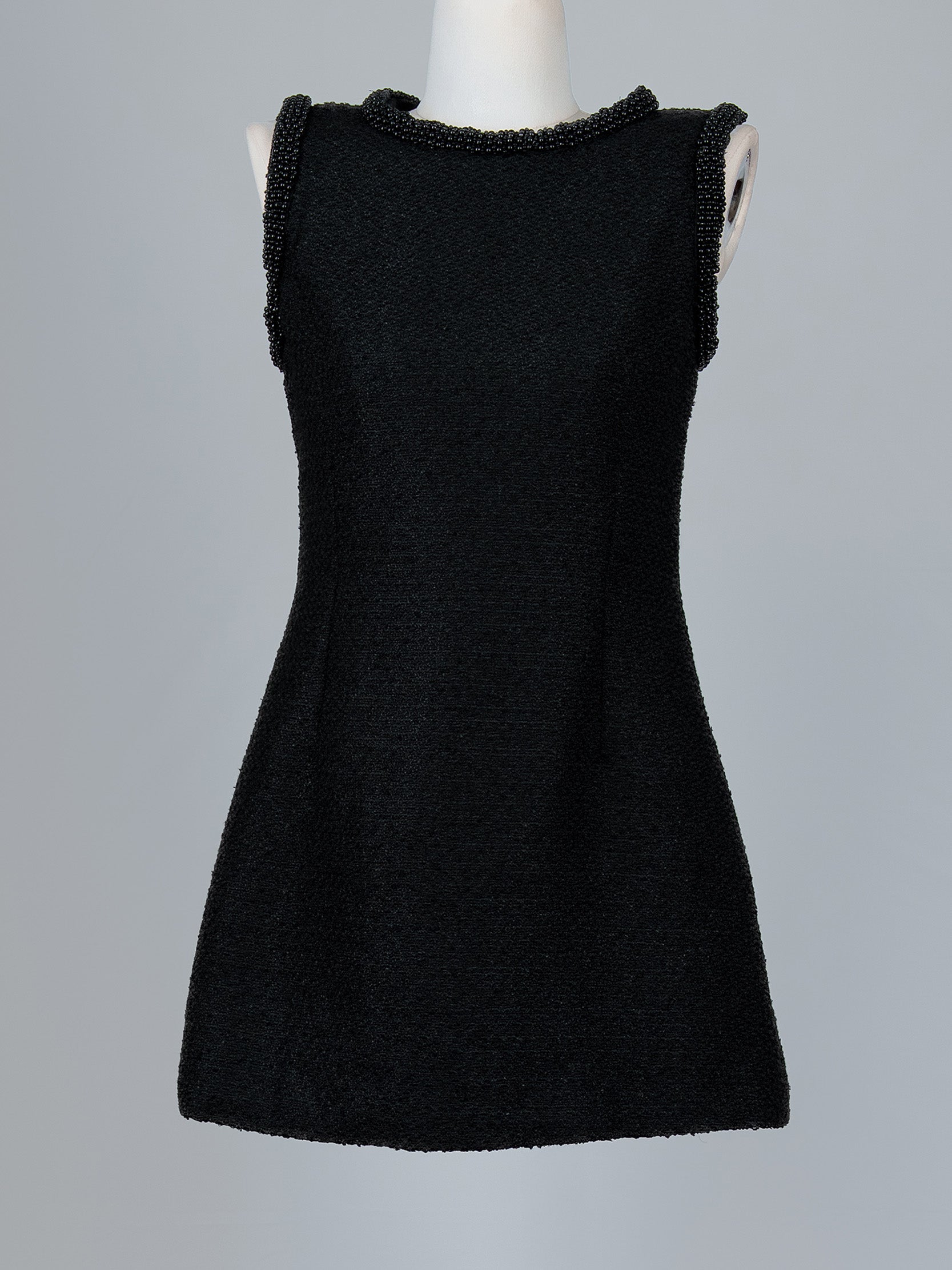 Beaded Trim Tweed Mini Dress