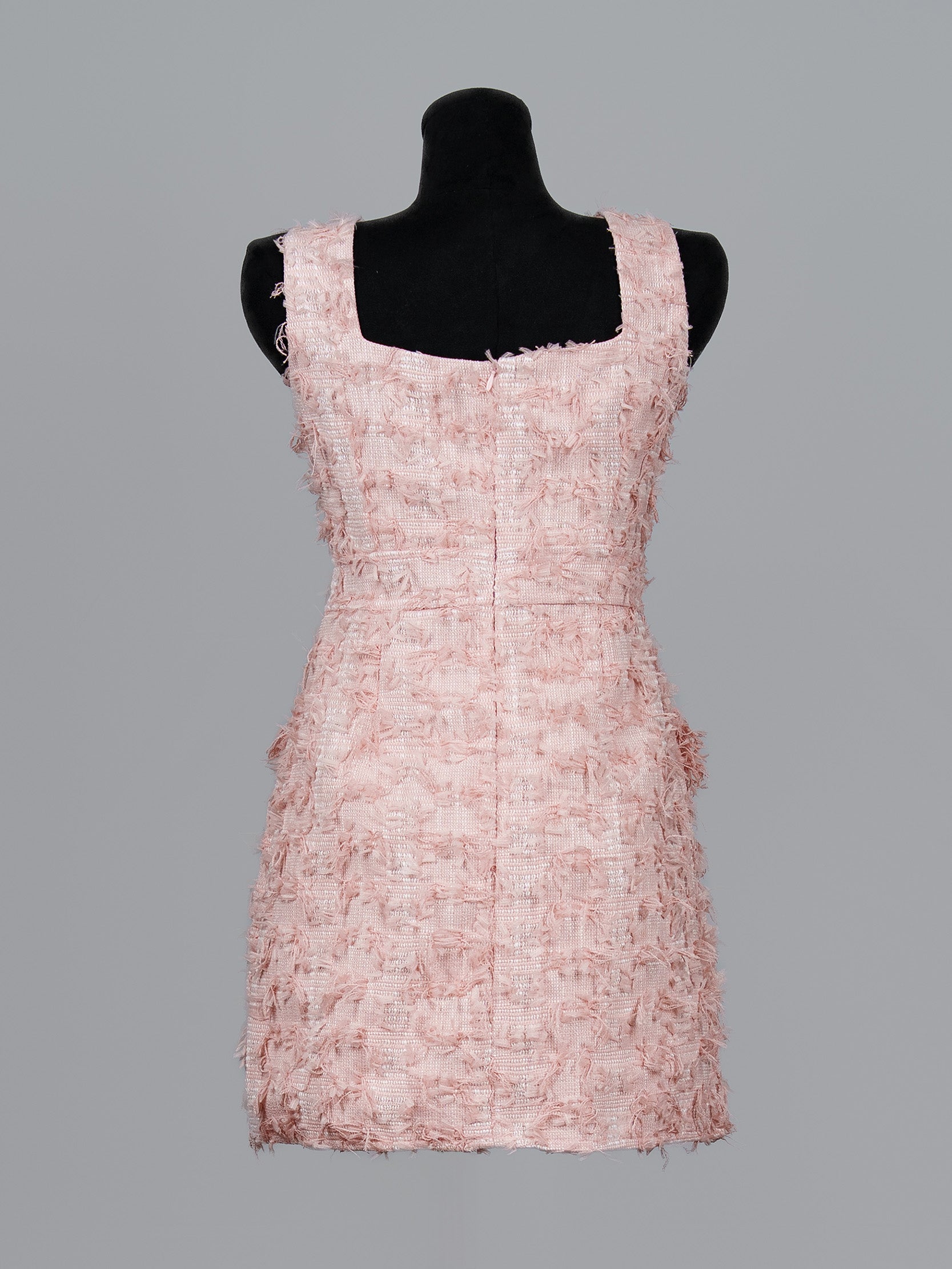 Petal Fringe Tweed Mini Dress