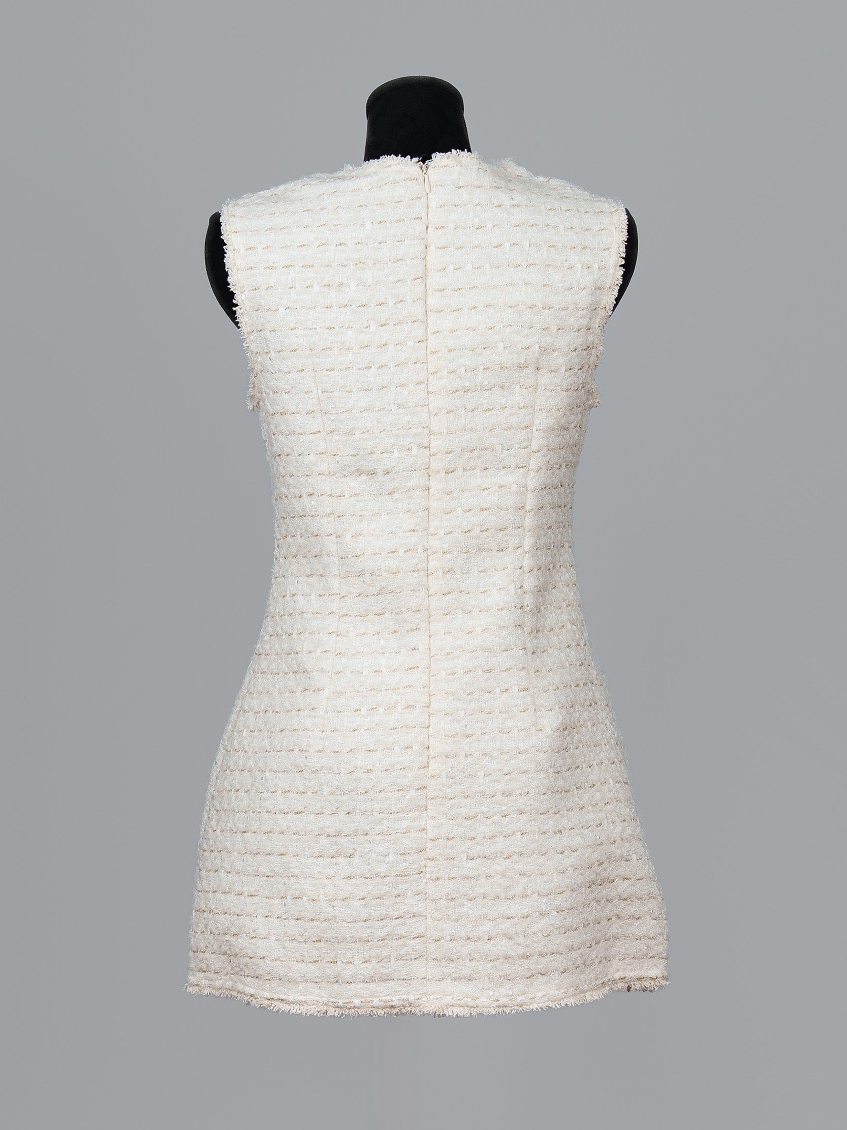 Gold Thread Tweed Mini Dress