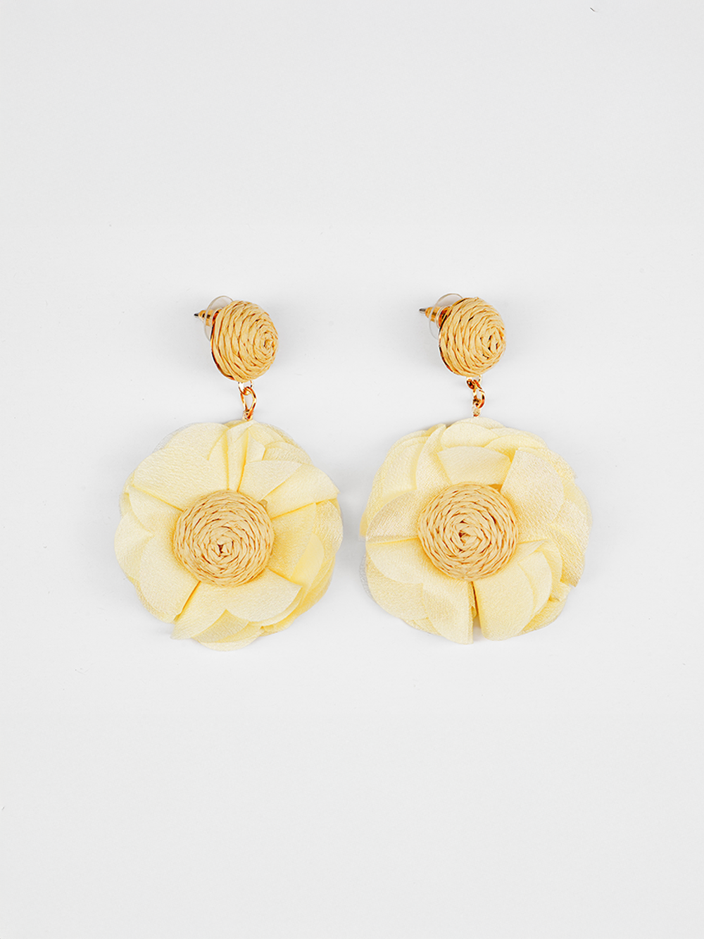 Camellia Raffia Bloom Earrings