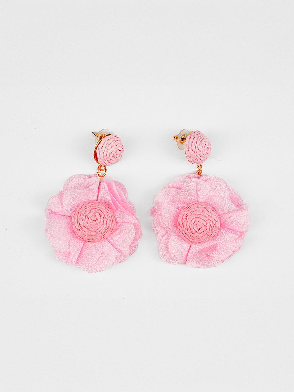Camellia Raffia Bloom Earrings