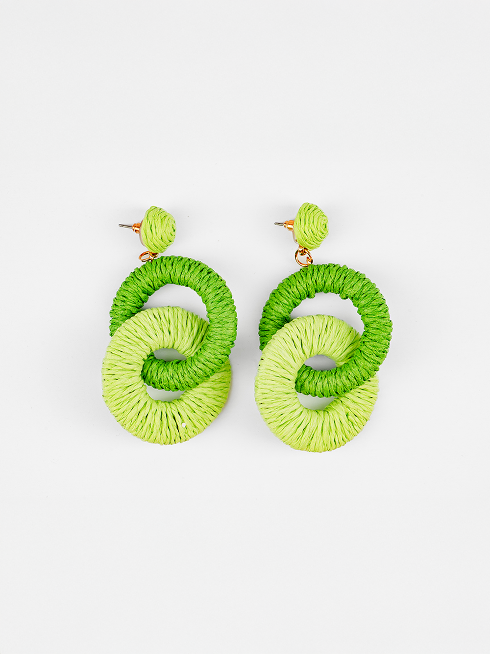Spiral Hoop Raffia Earrings
