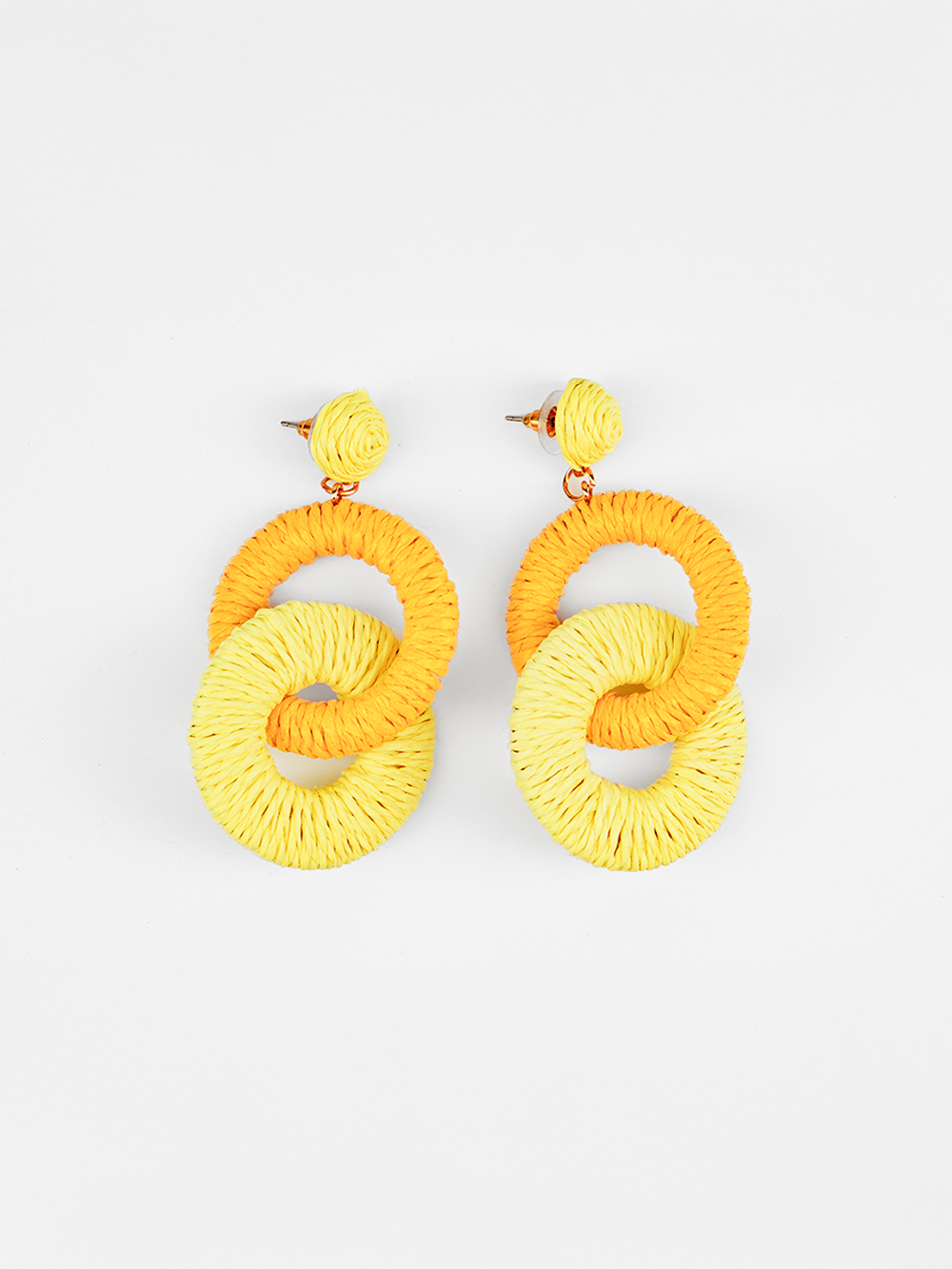 Spiral Hoop Raffia Earrings