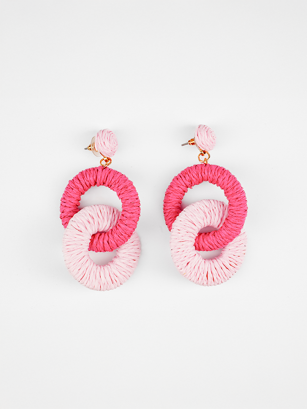 Spiral Hoop Raffia Earrings