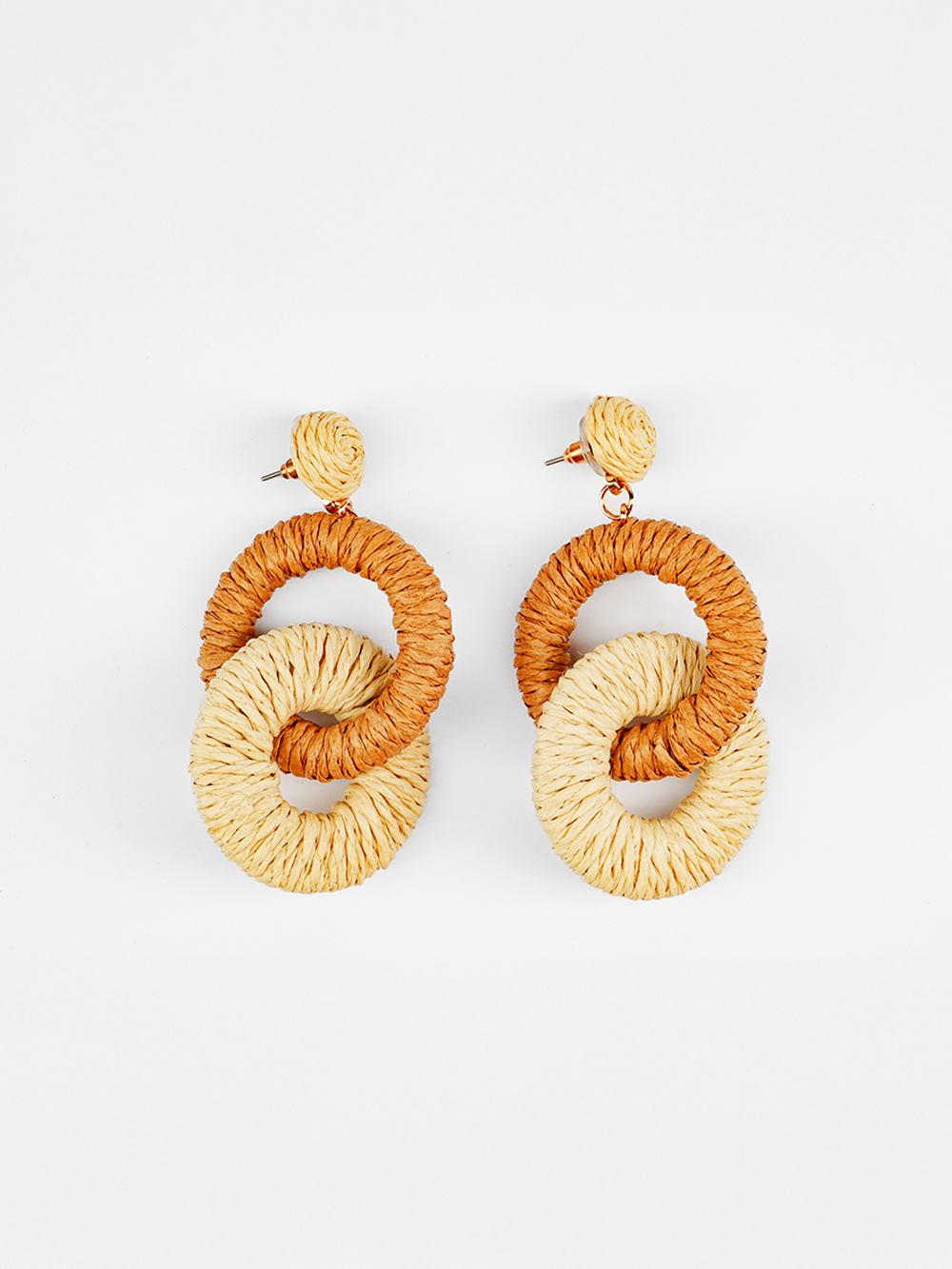 Spiral Hoop Raffia Earrings