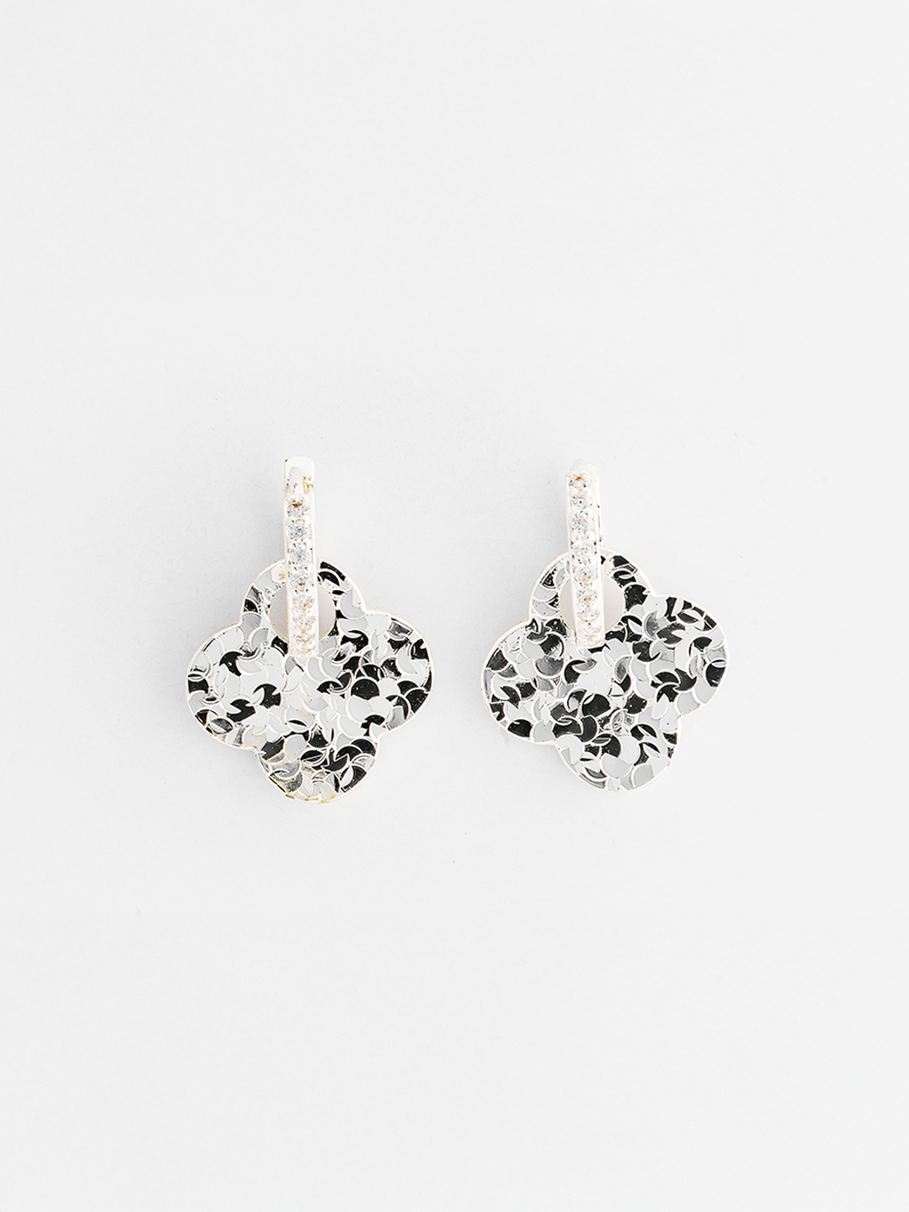 Reversible Four Leaf Clover Drop Hook Earrings