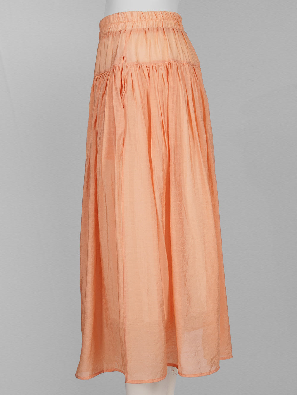 Lightweight Gathered Midi Skirt