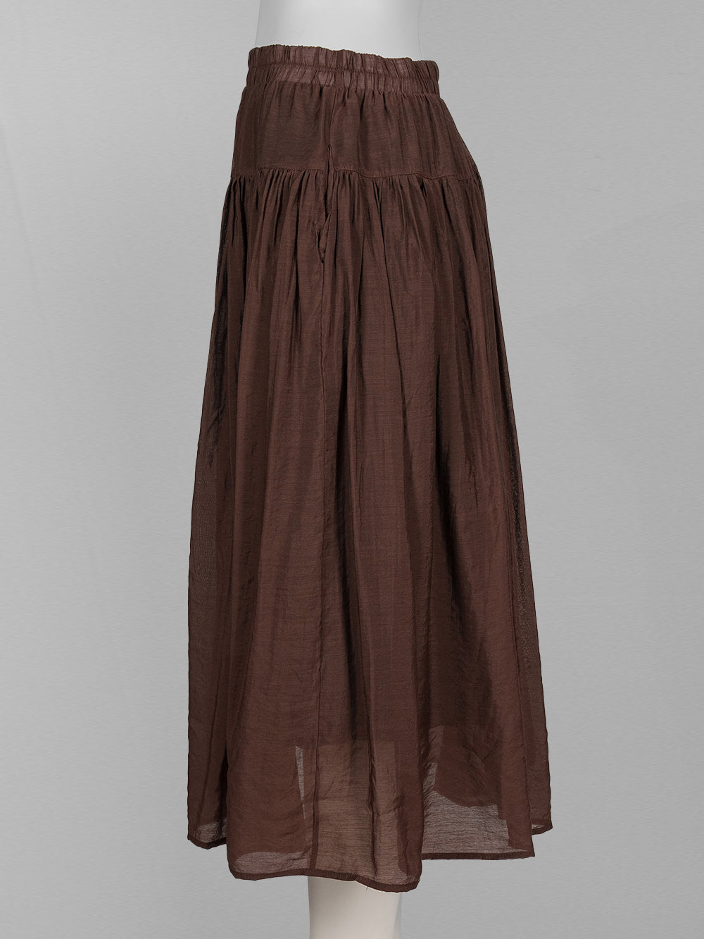 Lightweight Gathered Midi Skirt