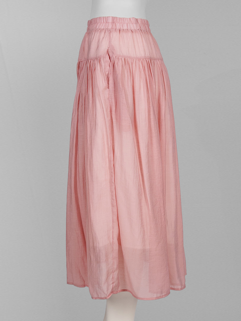 Lightweight Gathered Midi Skirt