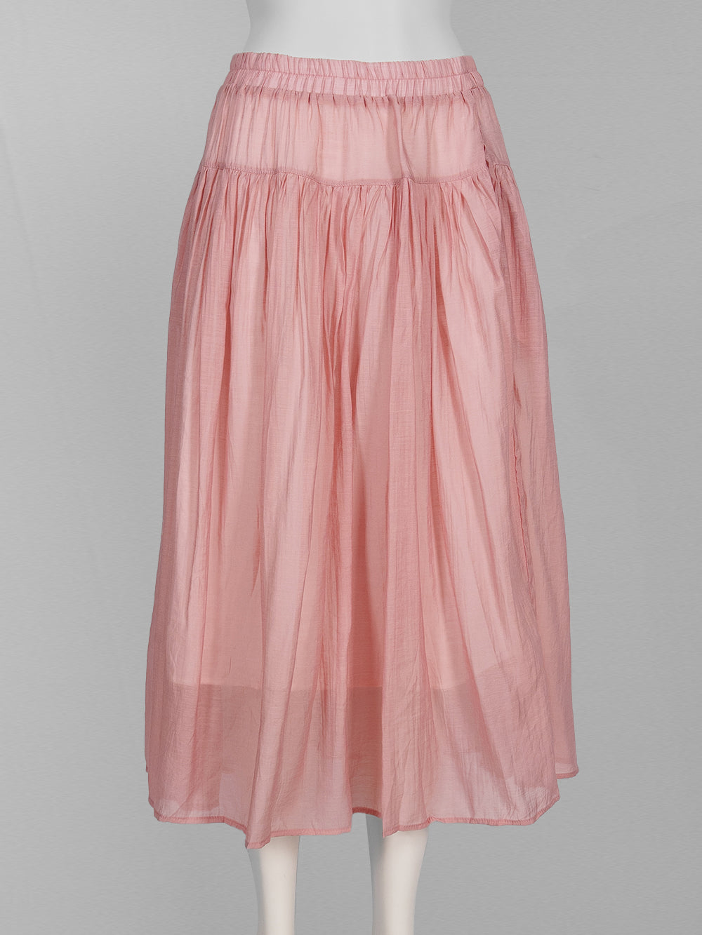 Lightweight Gathered Midi Skirt