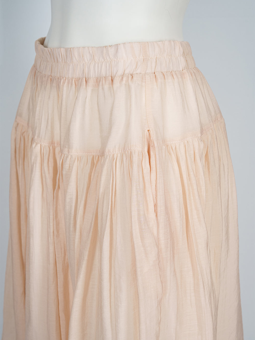 Lightweight Gathered Midi Skirt