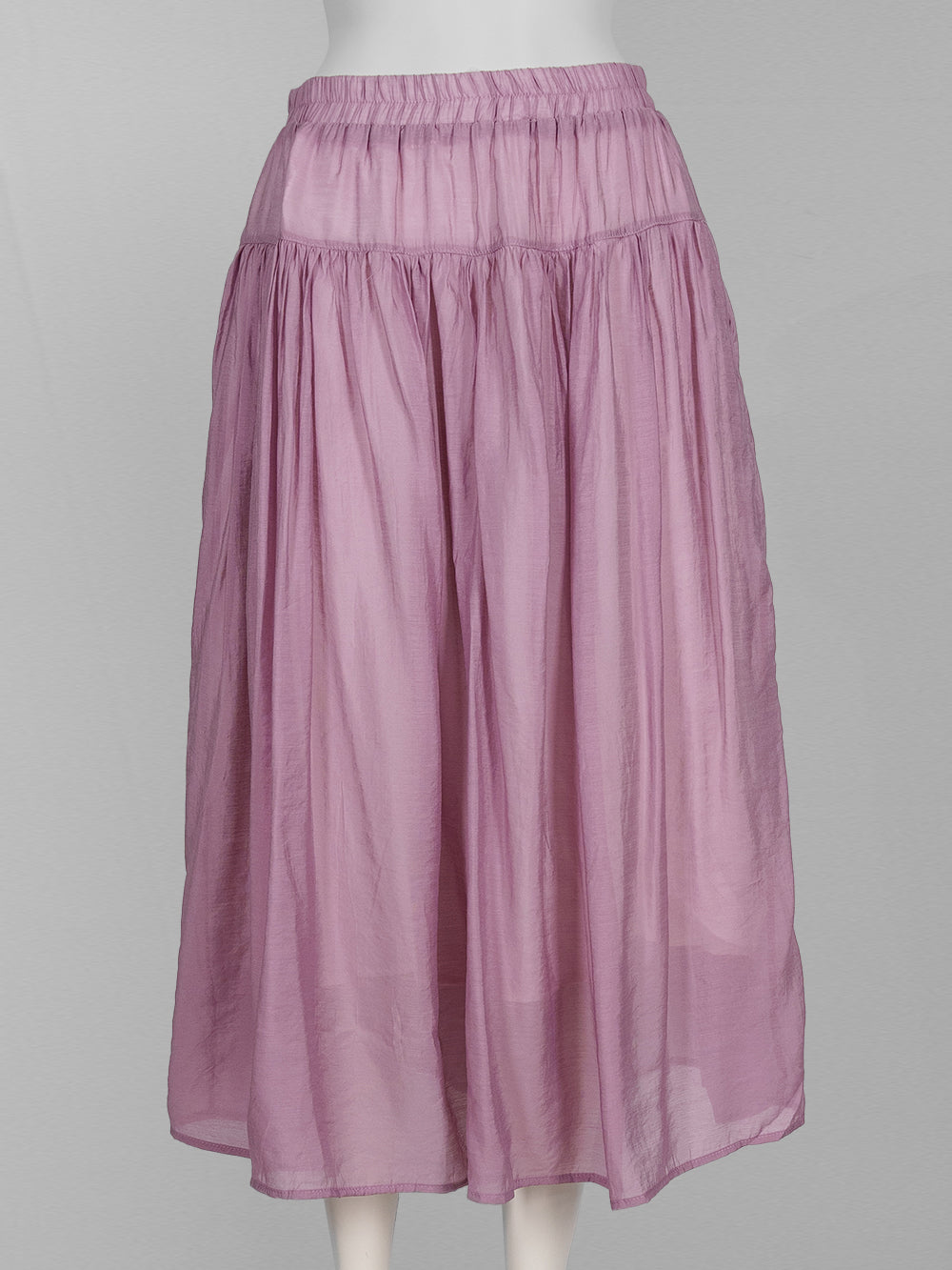 Lightweight Gathered Midi Skirt