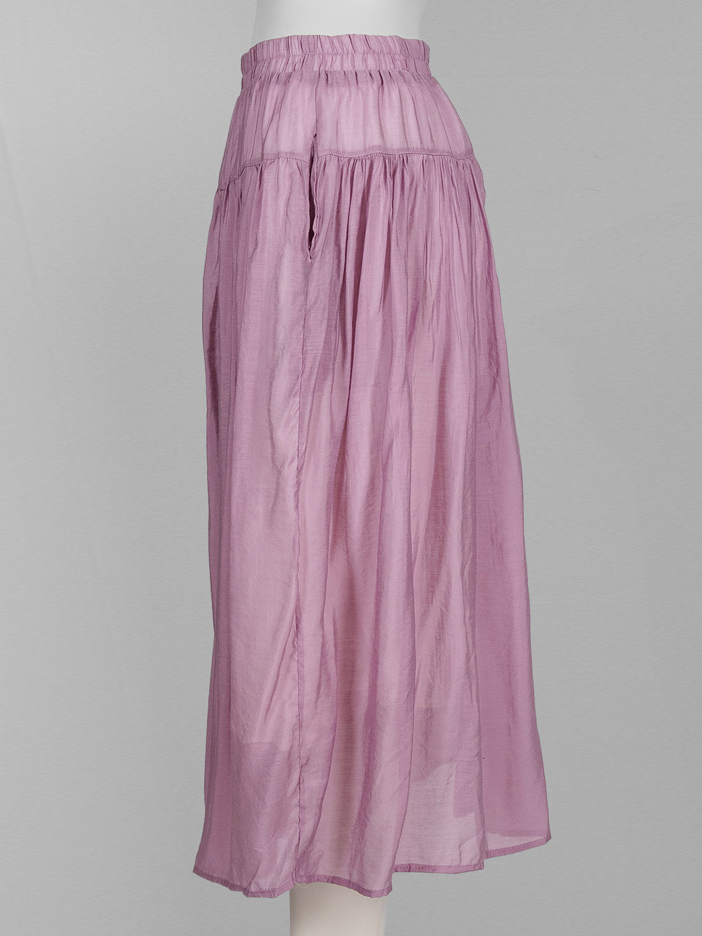 Lightweight Gathered Midi Skirt