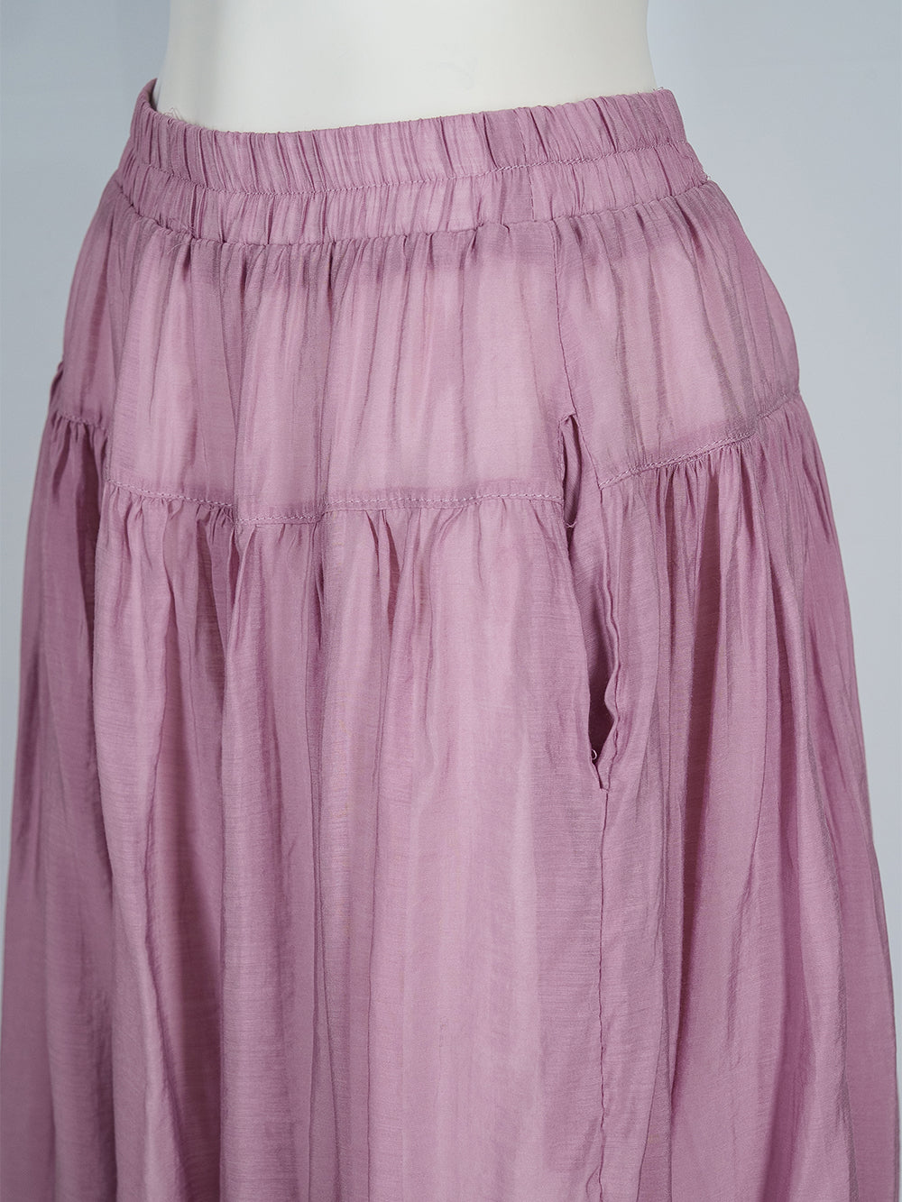 Lightweight Gathered Midi Skirt