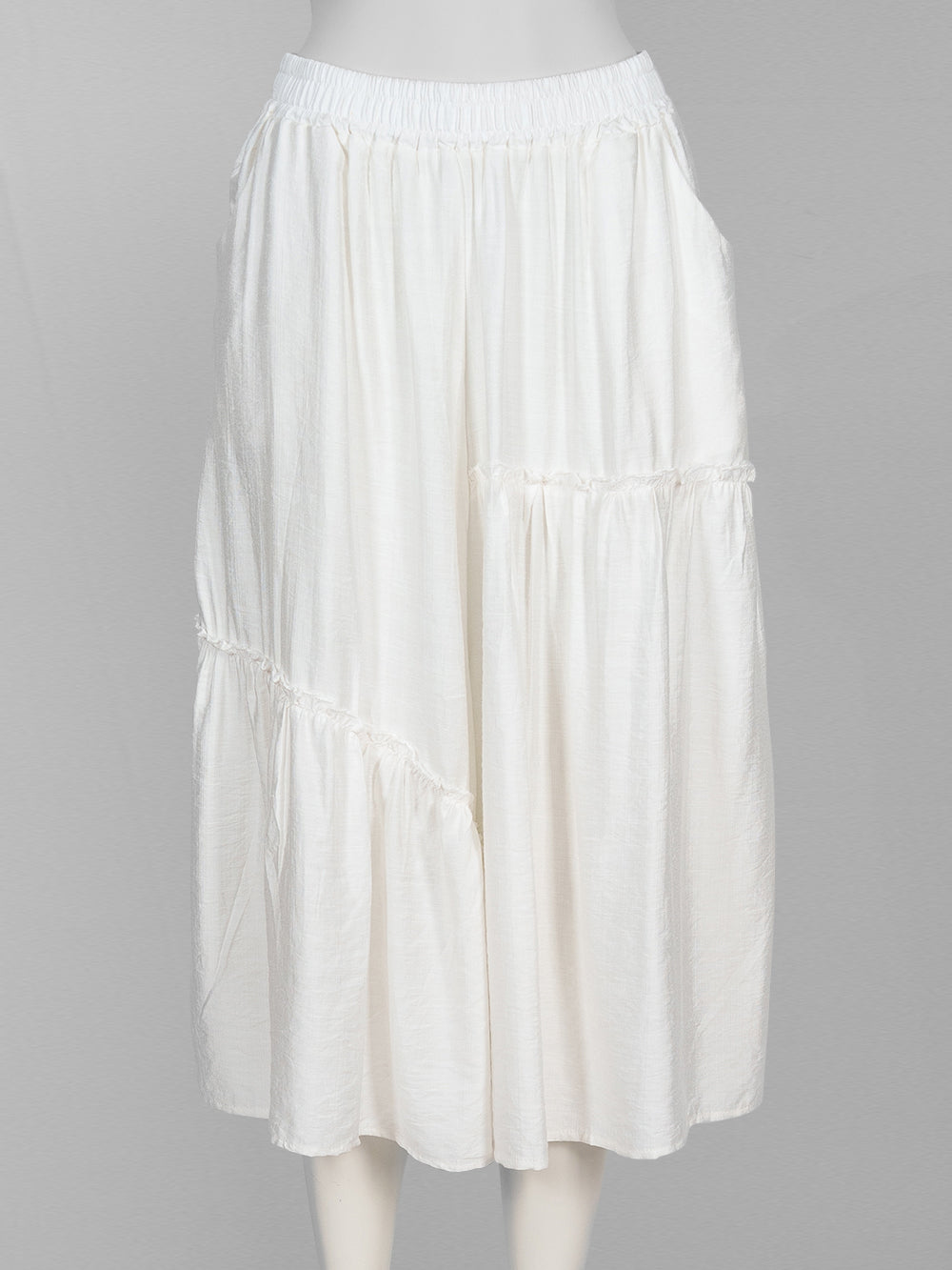 Ruffled Tier Wide-Leg Pants