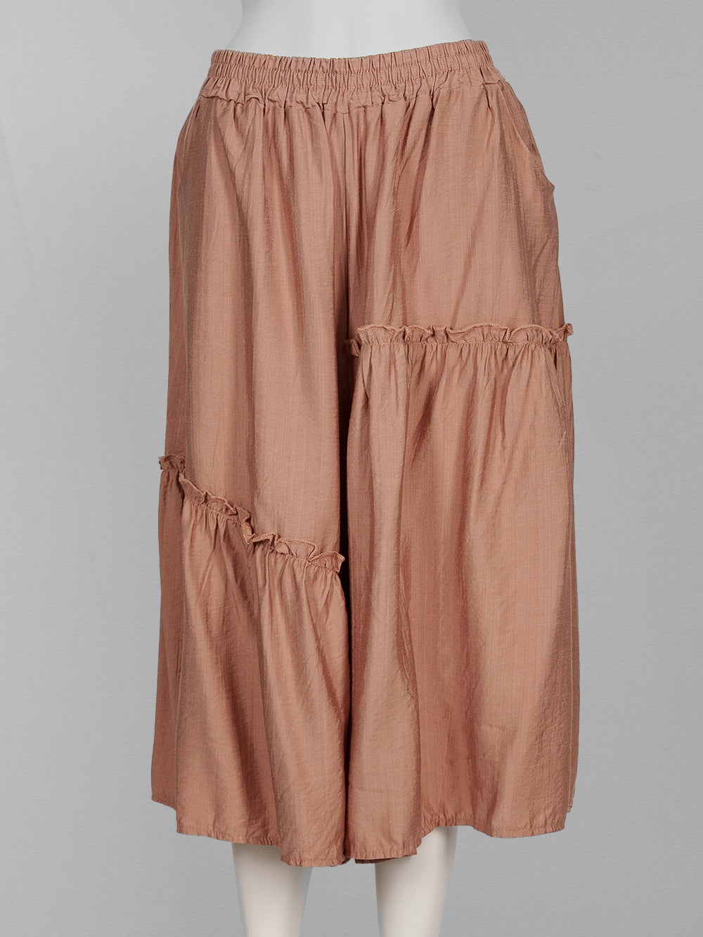 Ruffled Tier Wide-Leg Pants