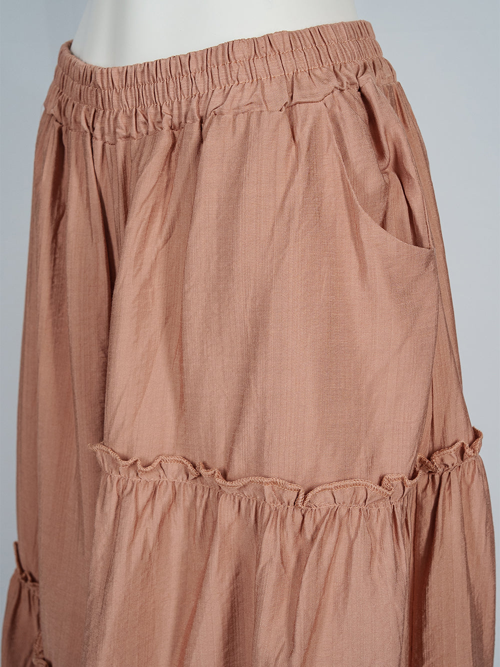 Ruffled Tier Wide-Leg Pants