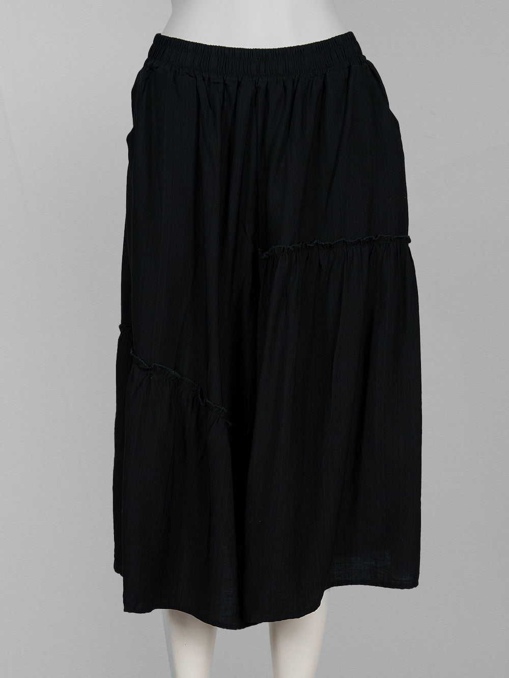 Ruffled Tier Wide-Leg Pants