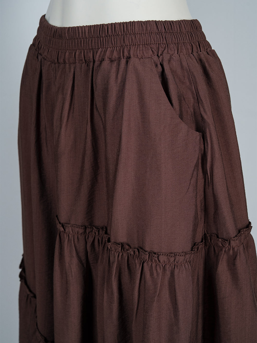 Ruffled Tier Wide-Leg Pants