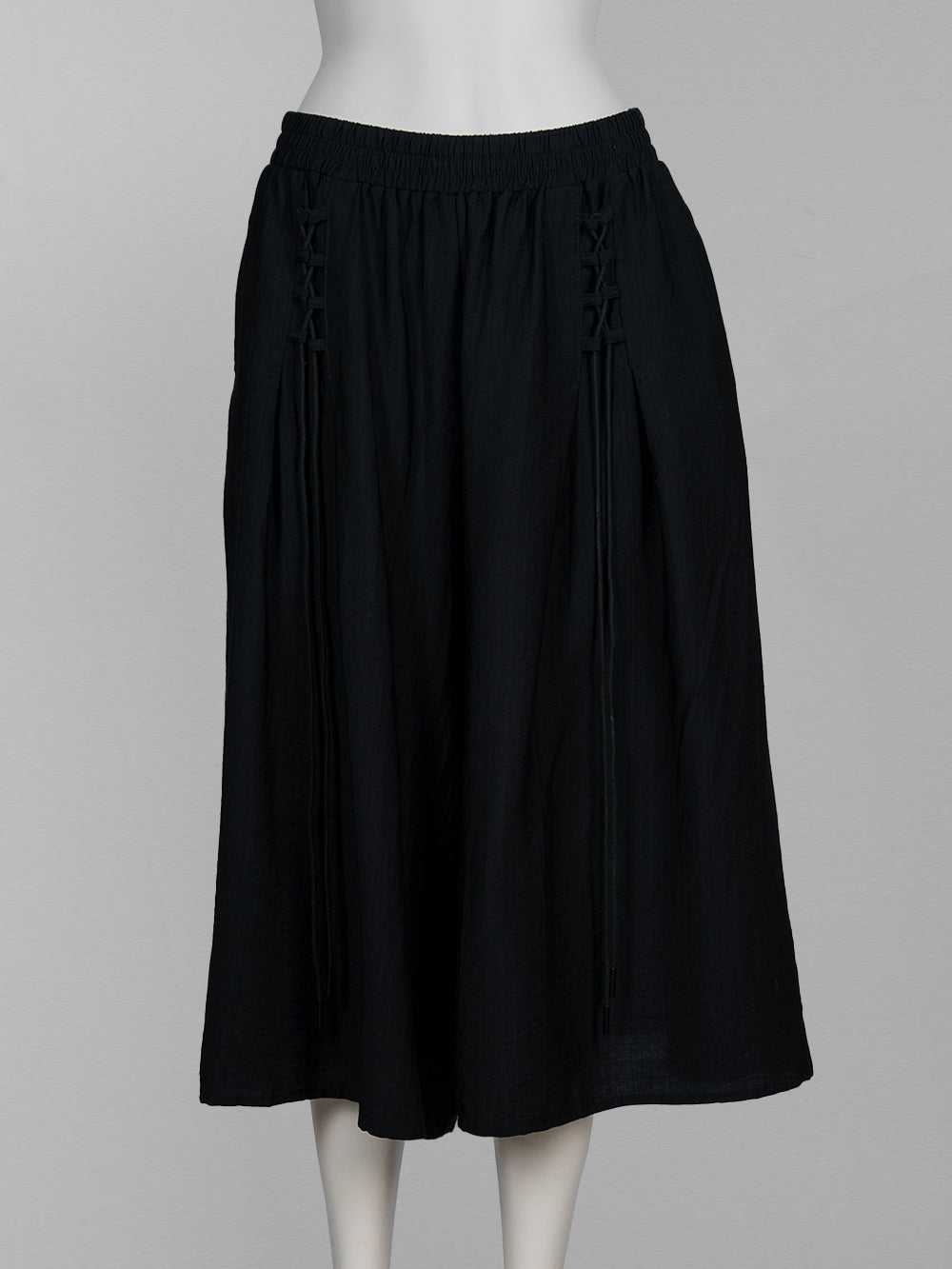 Front Lace-Up Wide-Leg Pants