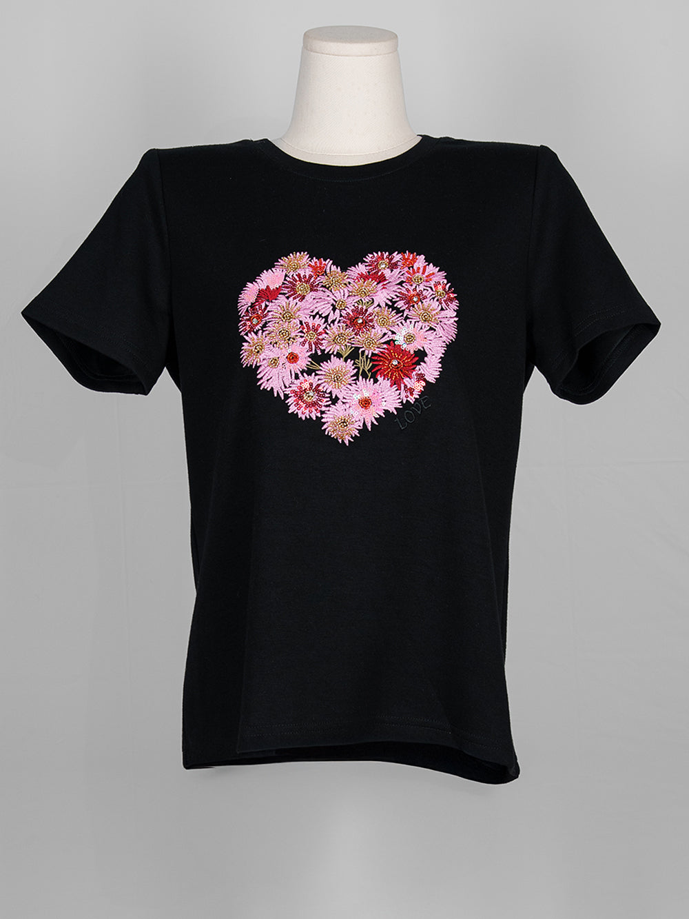 Floral Heart Embroidered Tee