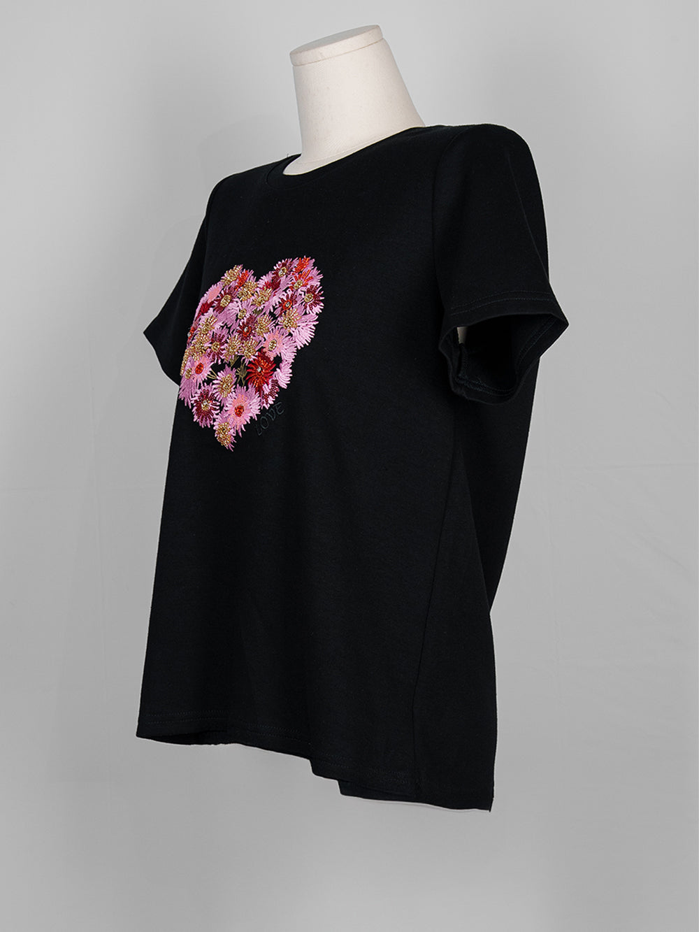 Floral Heart Embroidered Tee