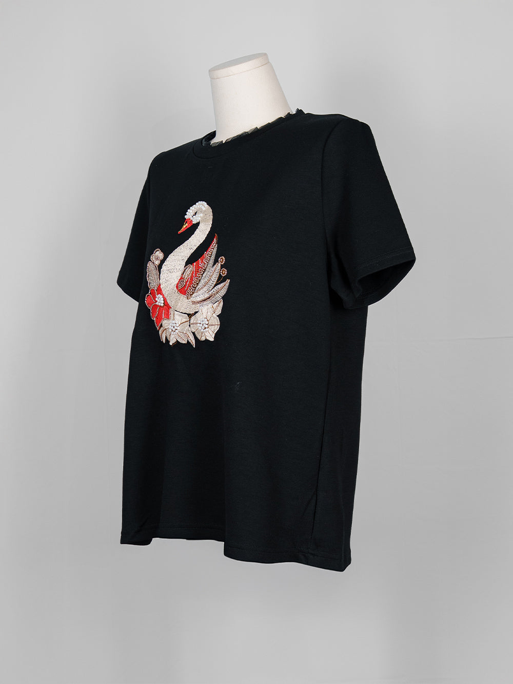 Embroidered Swan Pearl Tee