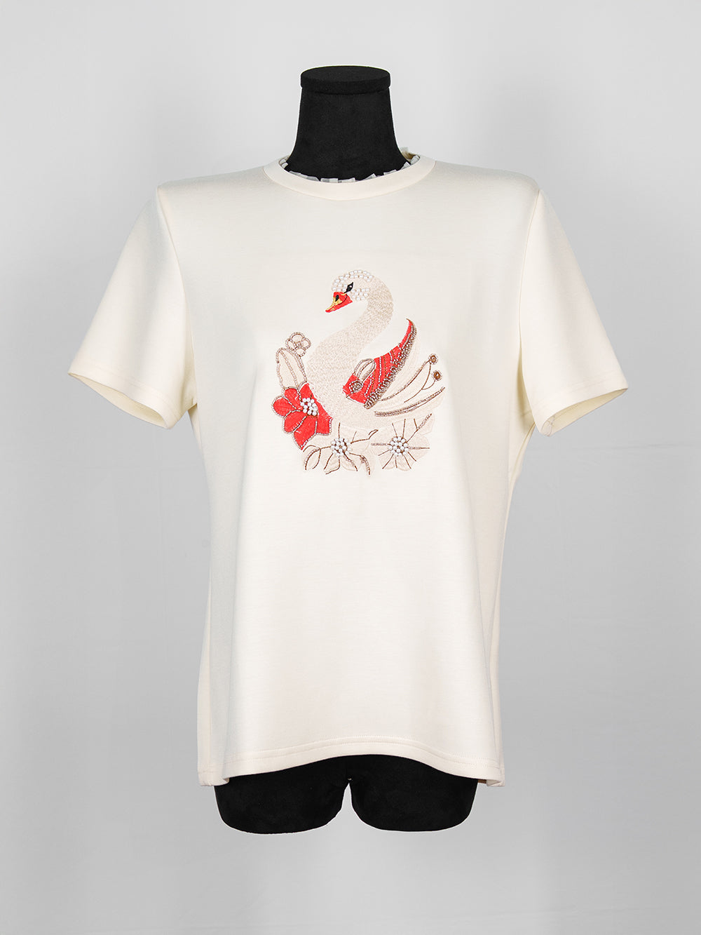 Embroidered Swan Pearl Tee