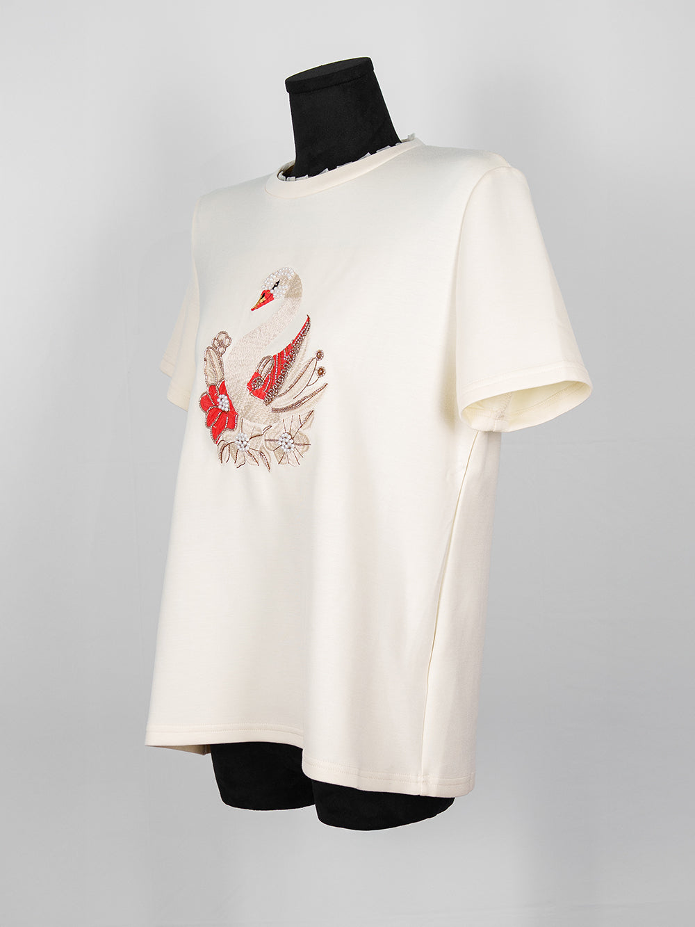 Embroidered Swan Pearl Tee