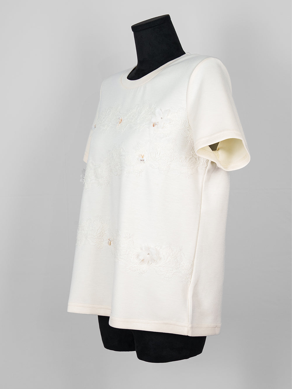 Lace Bloom Embroidered Tee