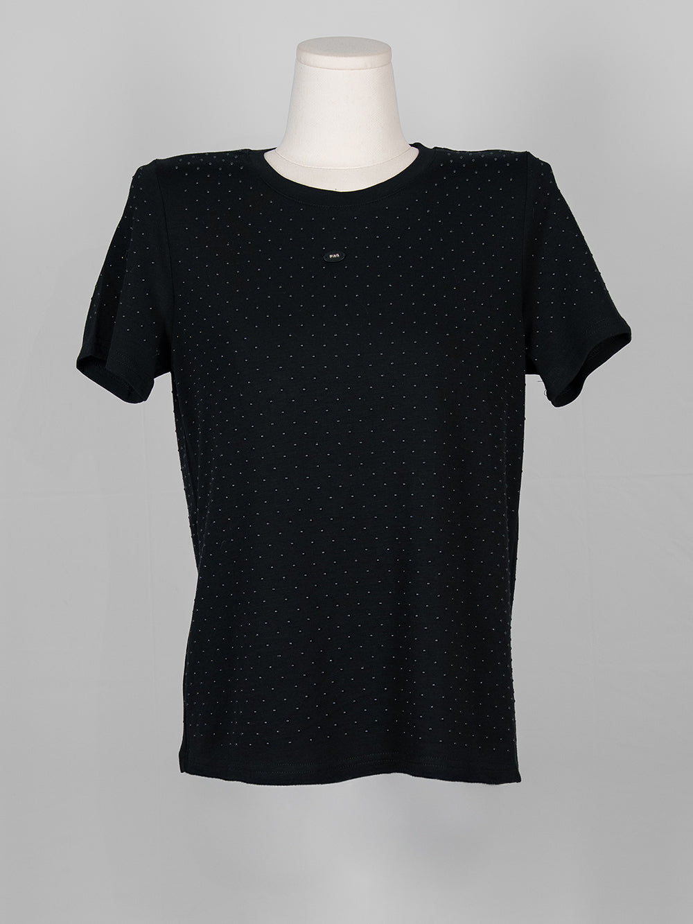 Studded Detail Black Tee