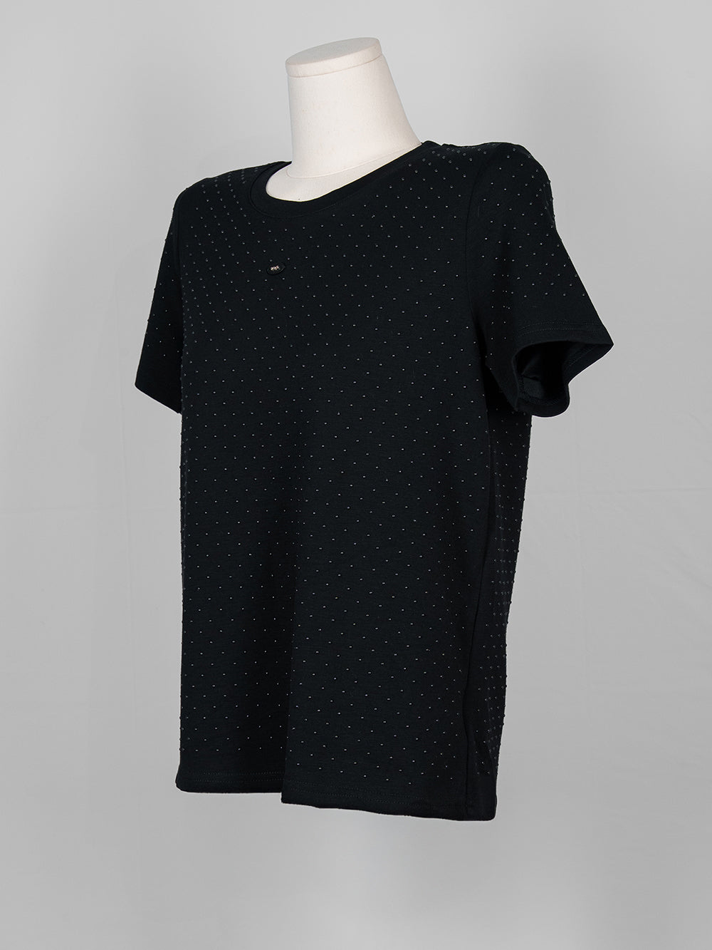 Studded Detail Black Tee