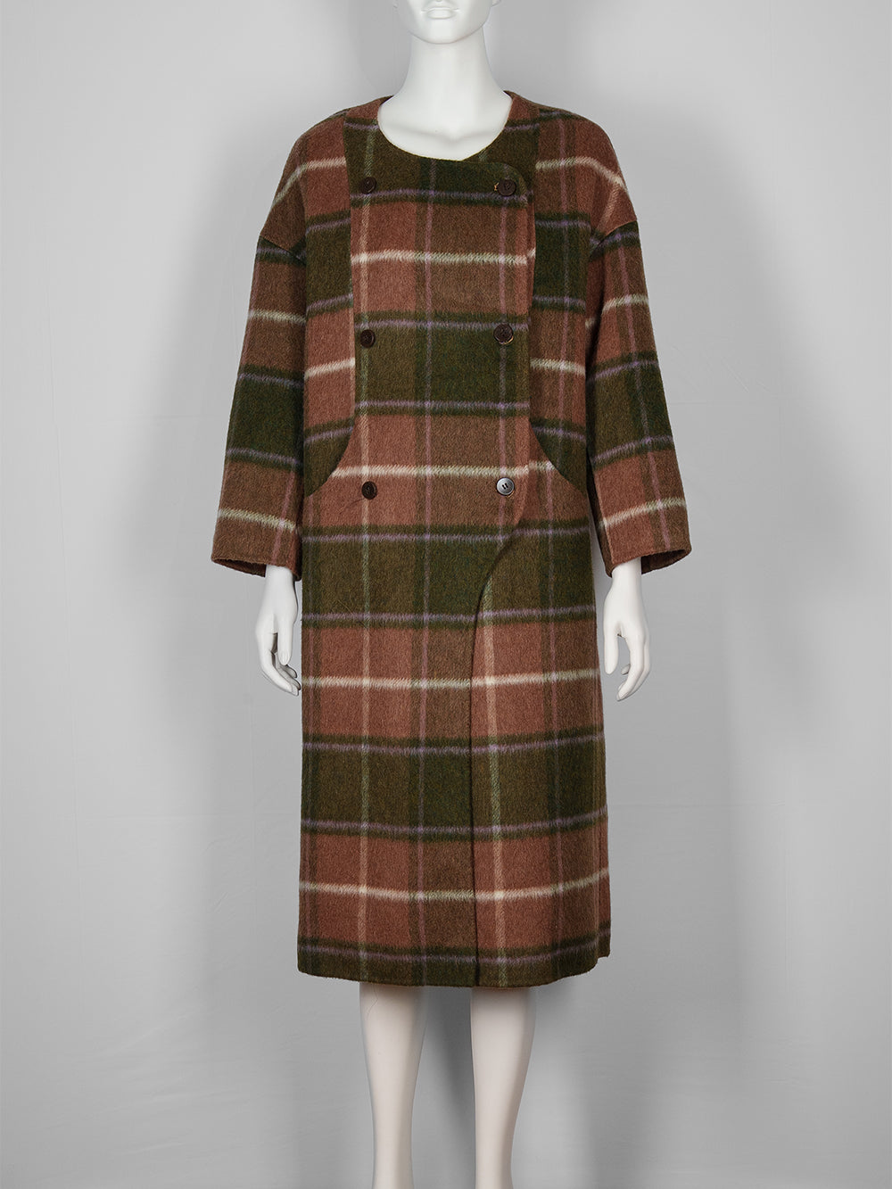 Vanna Plaid Trench Coat Set