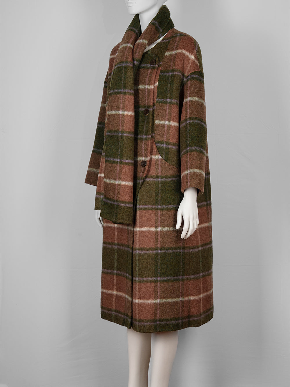 Vanna Plaid Trench Coat Set