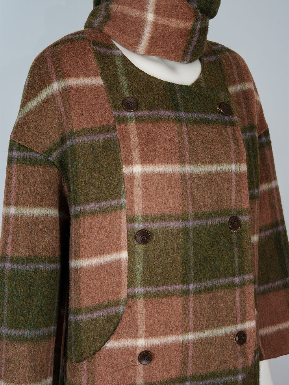 Vanna Plaid Trench Coat Set