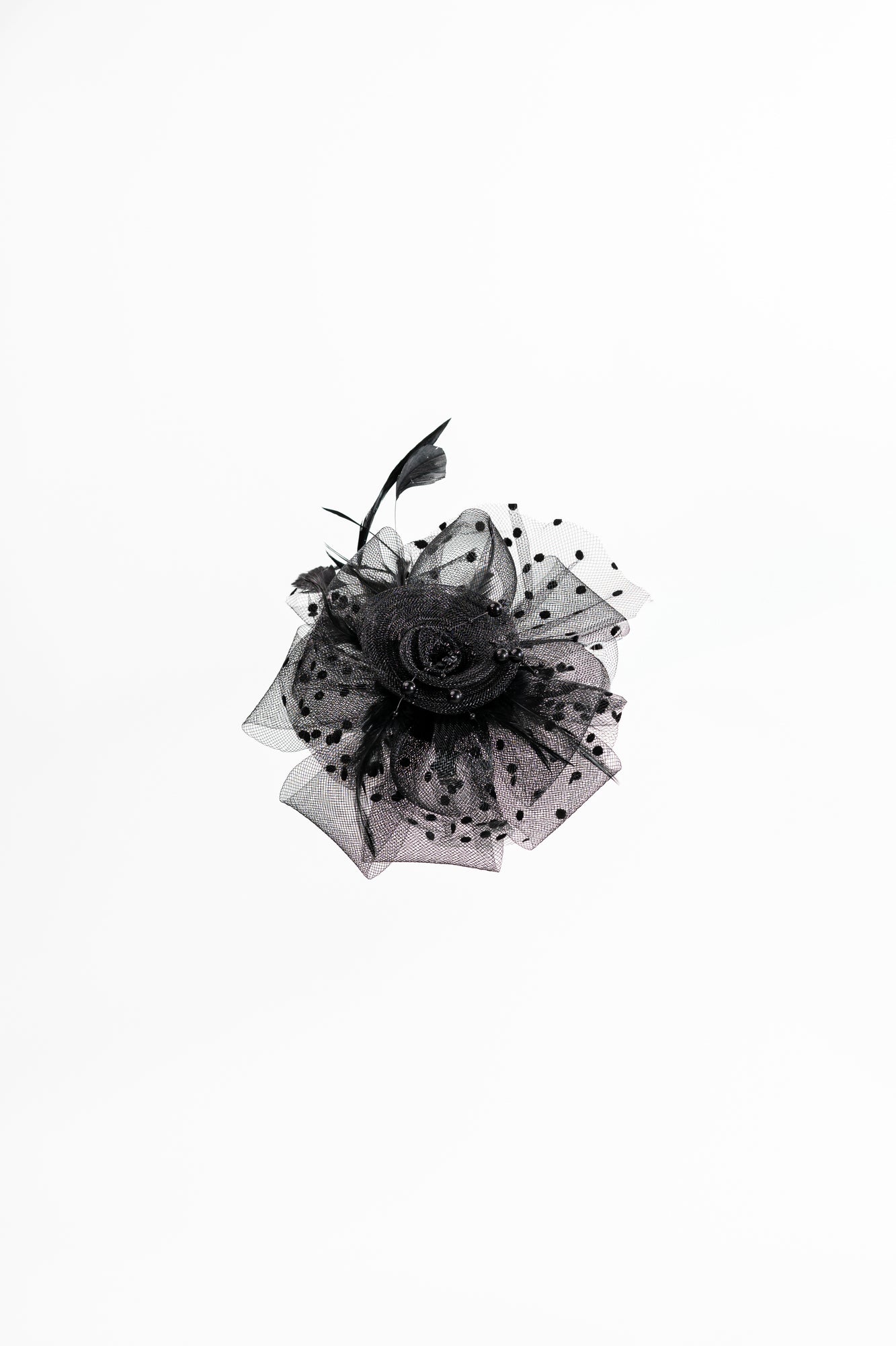 Mesh Flower Dewdrop Beads Fascinator
